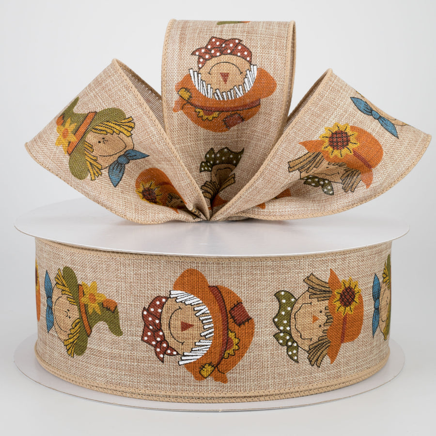 2.5" Smiling Scarecrow Ribbon: Natural (50 Yards) Lifestyle Photo
