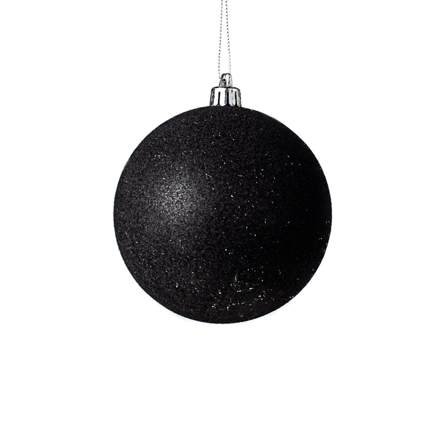 4" Smooth Flocked Ball Ornament: Black Item Number: XH113702