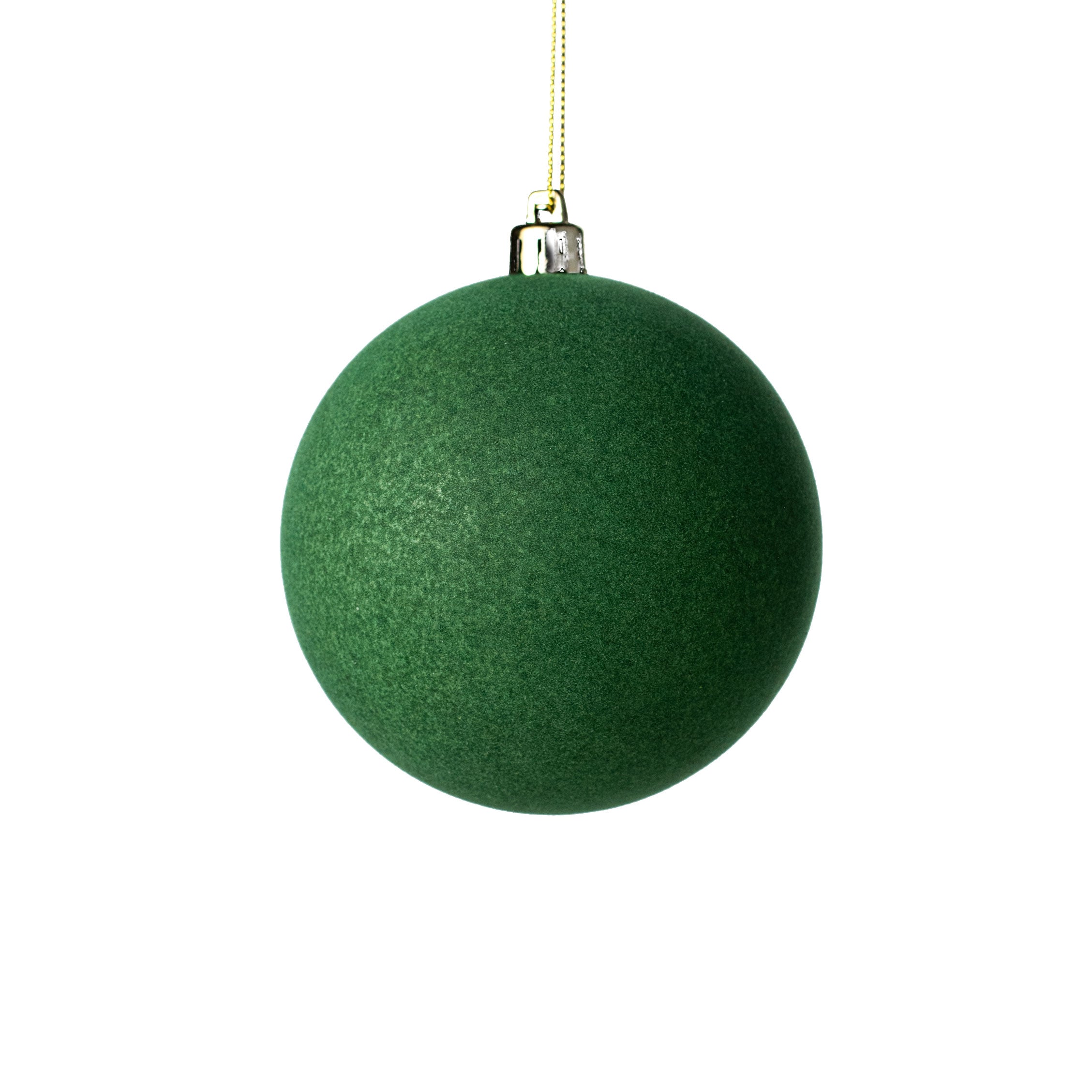 4" Smooth Flocked Ball Ornament: Emerald Green Item Number: XH113706
