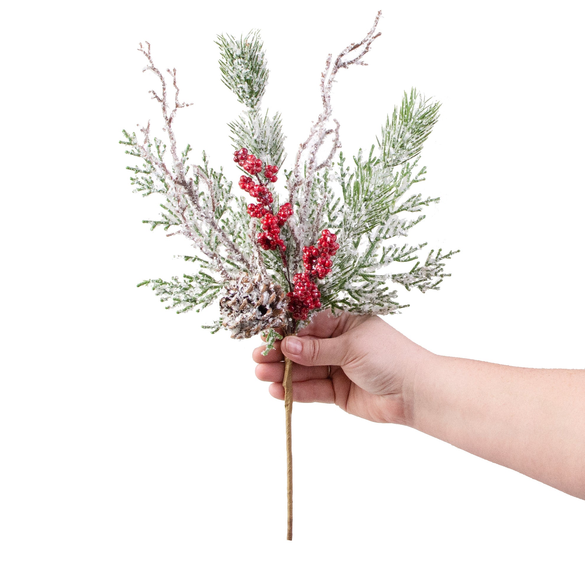 17" Snow Berry Cypress Pick detail photo 3