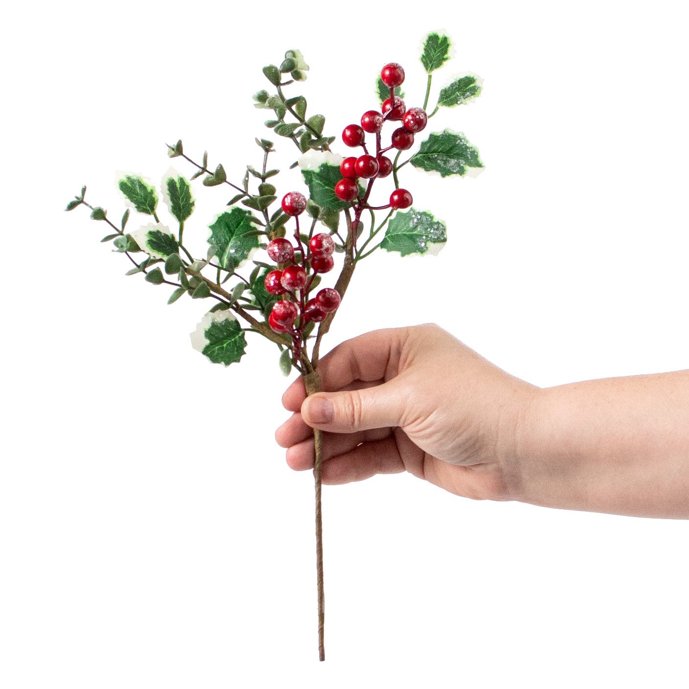 13" Snow Berry Holly Pick: Red & Green detail photo 3