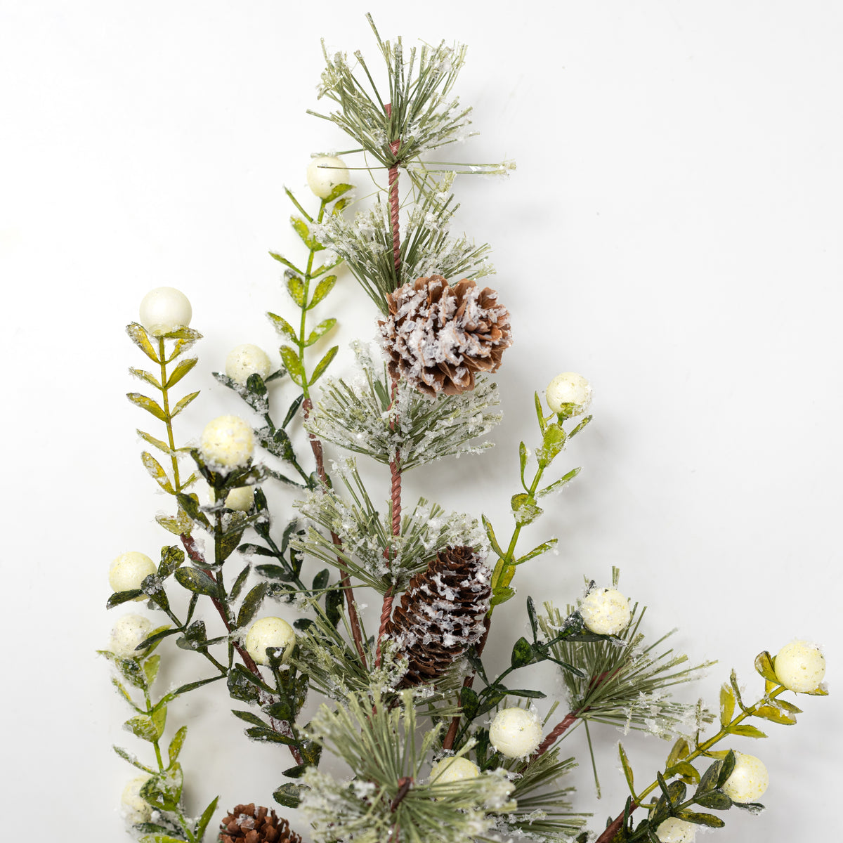 20" Snow Berry & Pine Spray: White Lifestyle Photo