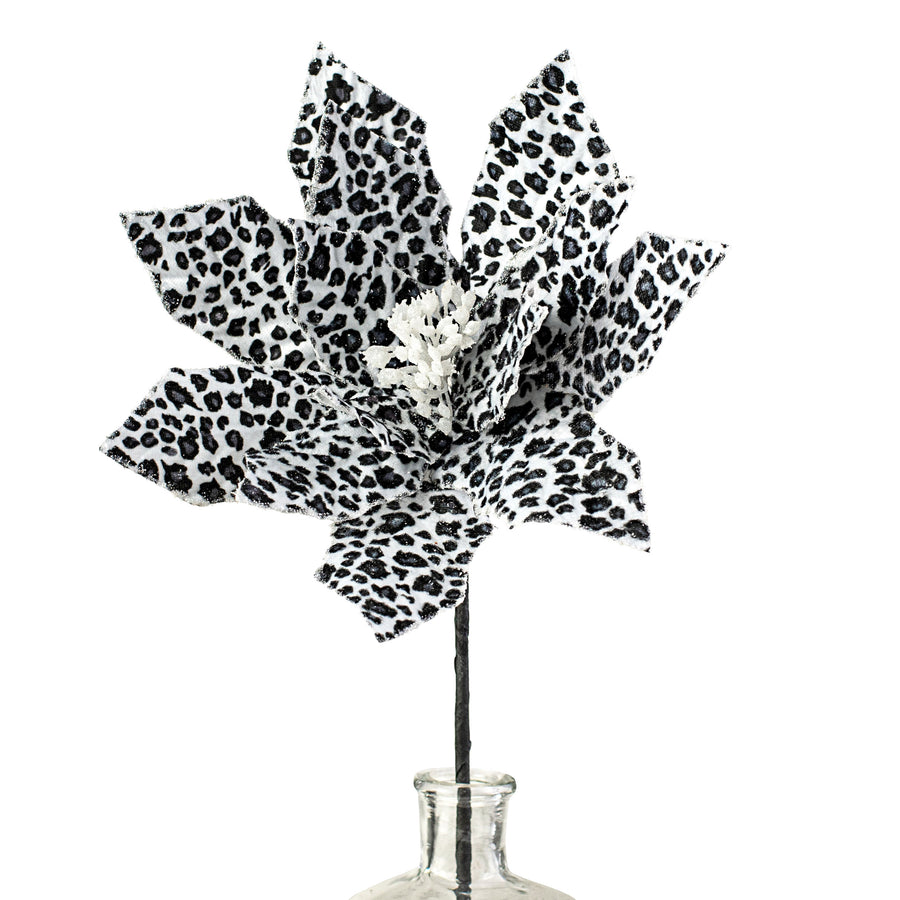 22" Snow Leopard Poinsettia Spray Item Number: 128704