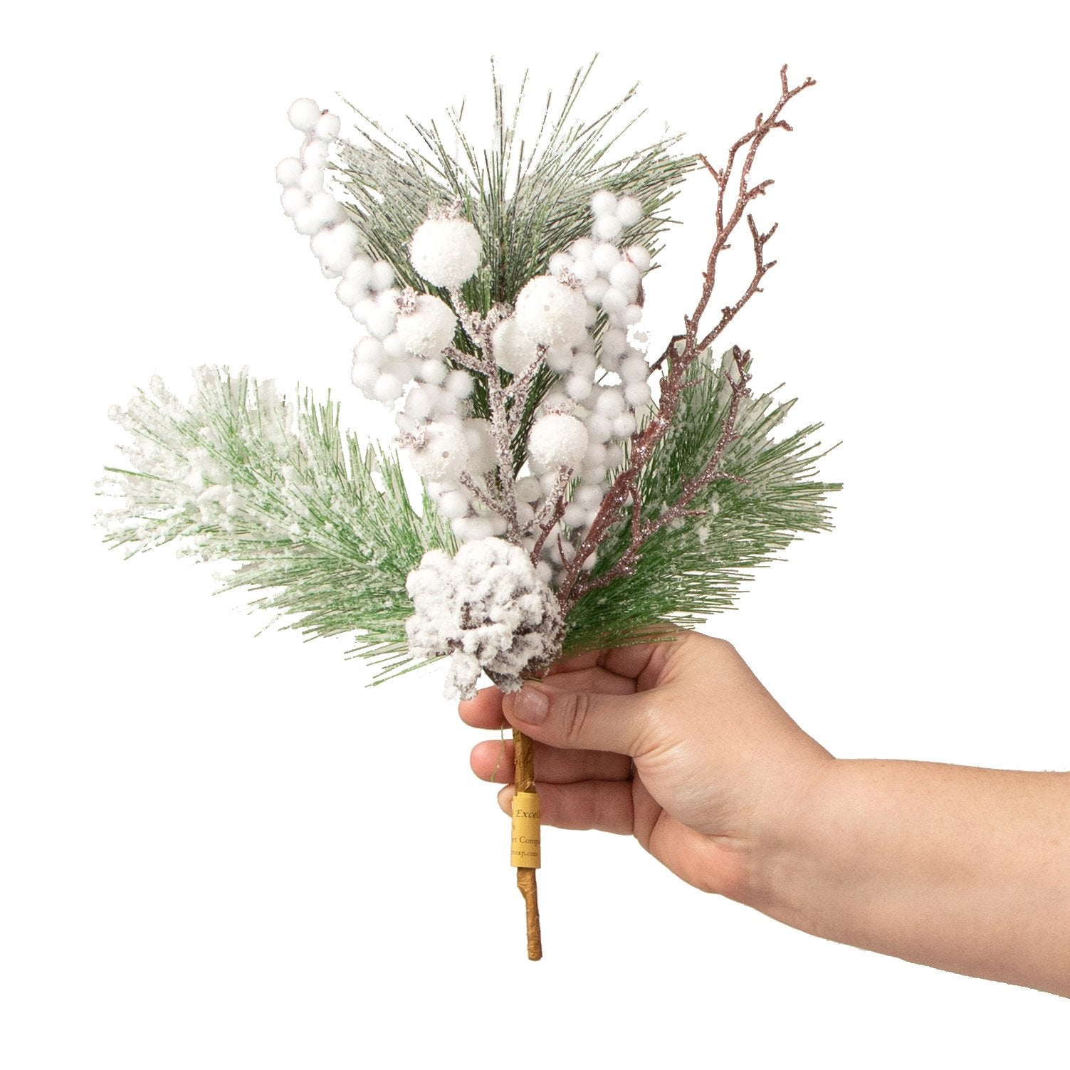 14" Snow Needle Berry Pinecone Pick detail photo 3