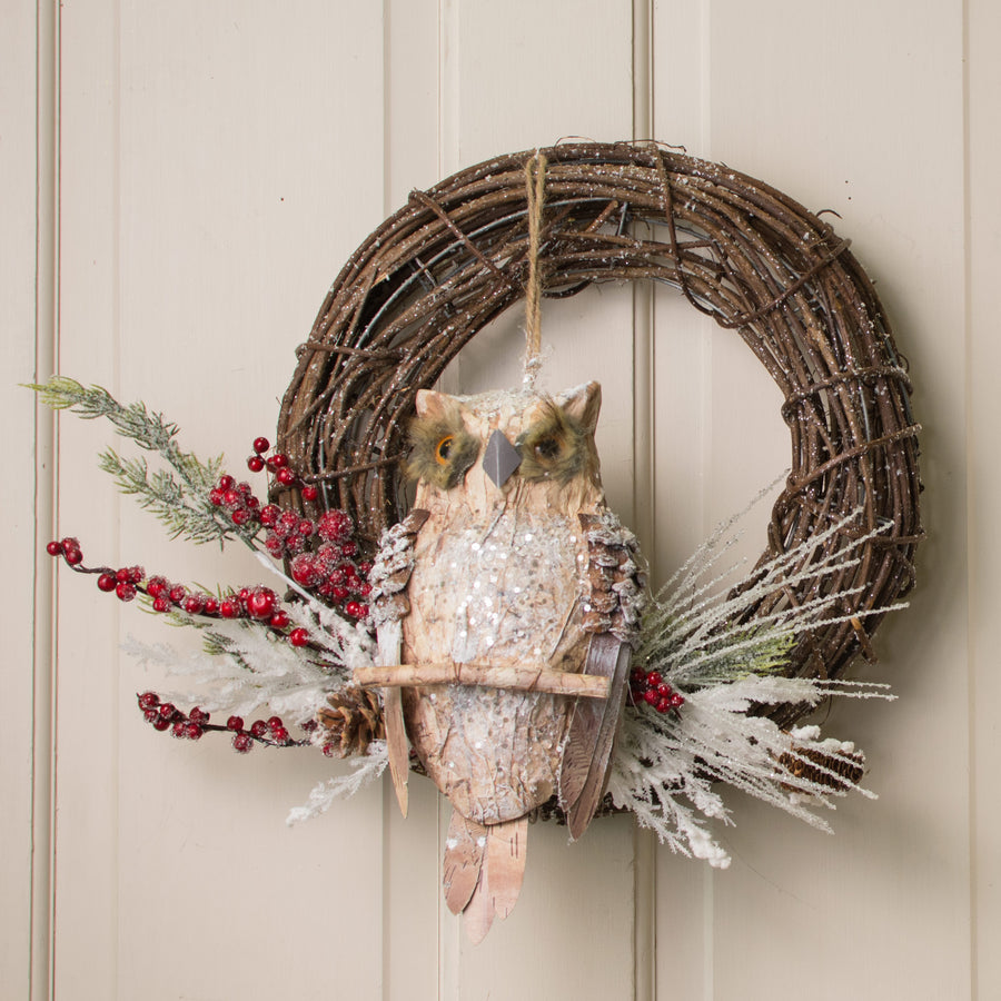 20" Snow Pinecone Berry Spray Lifestyle Photo