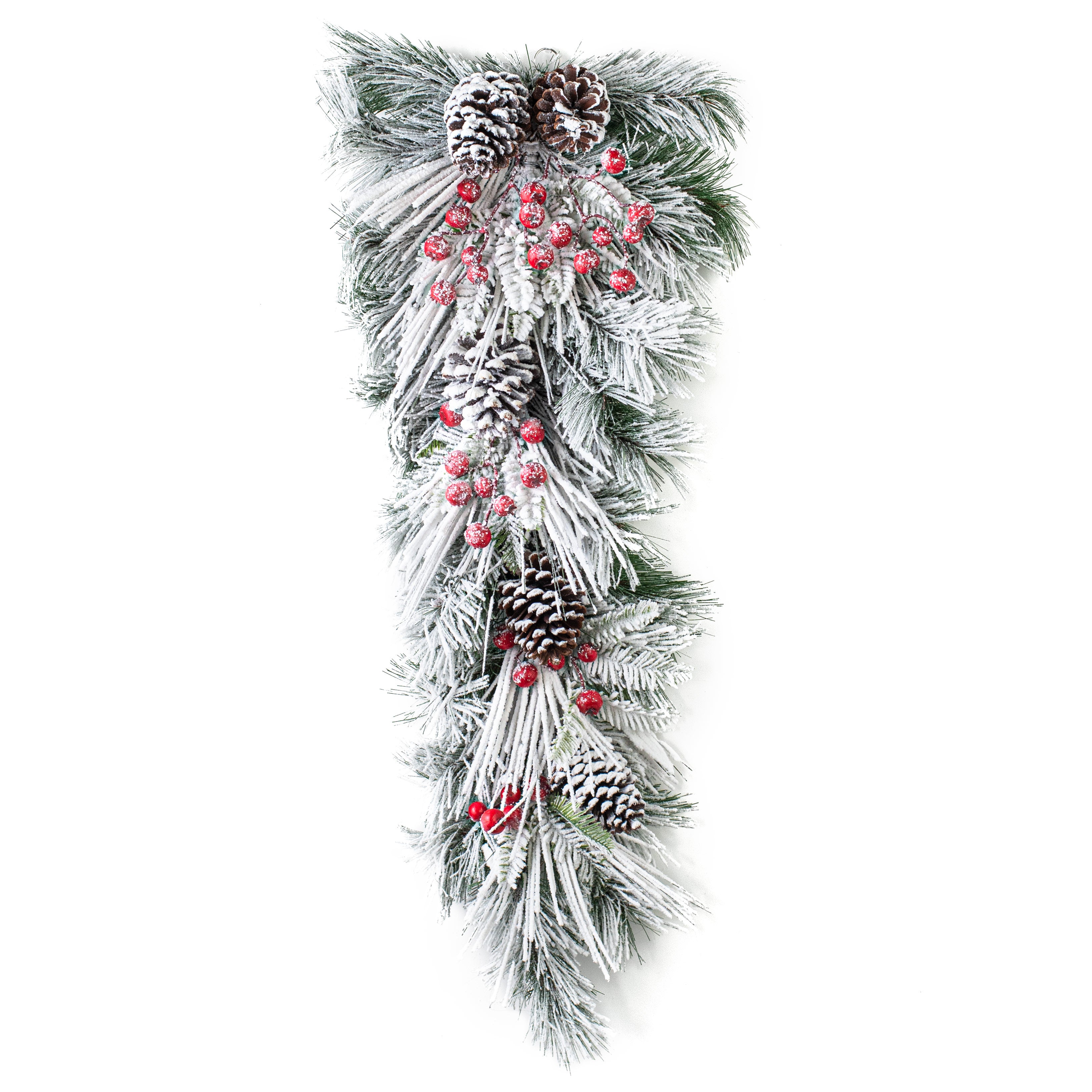 32" Snow Pinecone Berry Teardrop Item Number: 204078