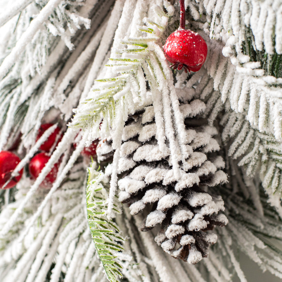 32" Snow Pinecone Berry Teardrop detail photo 3