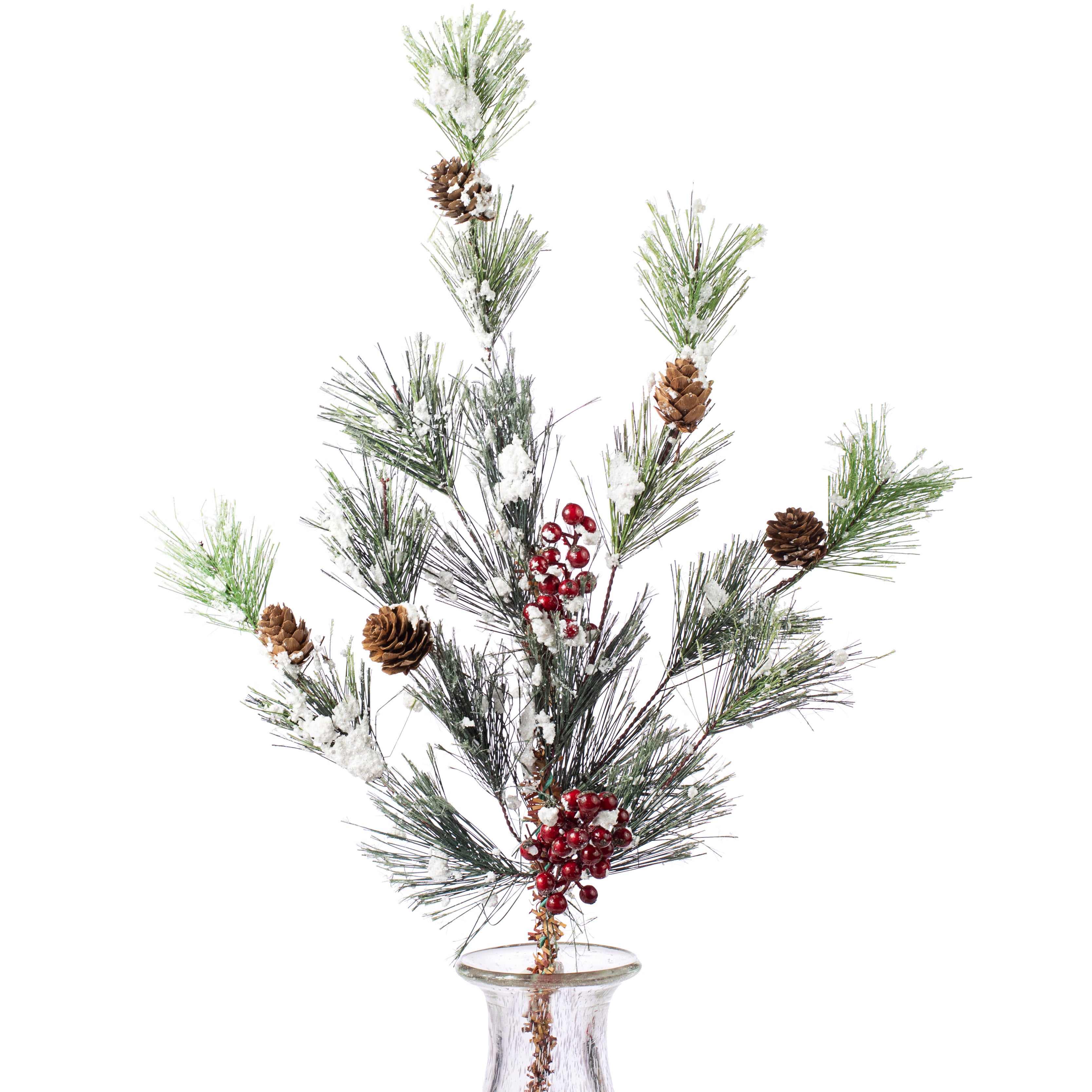 24" Snow Smokey Red Berry Spray Item Number: 81391SP24