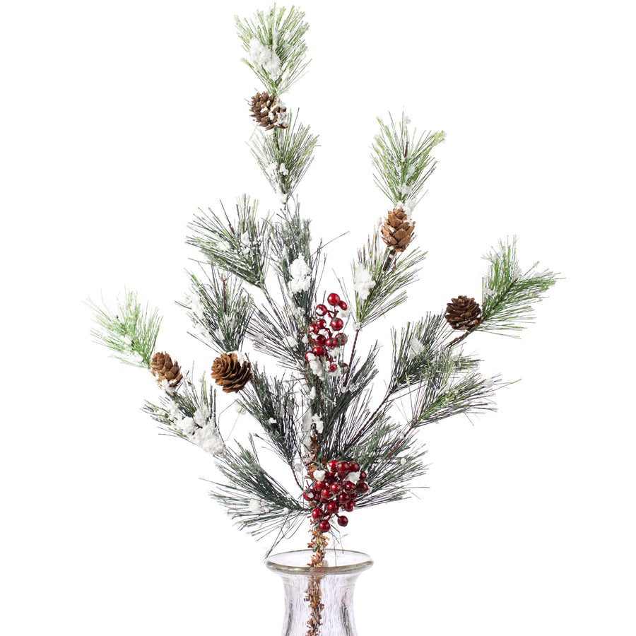 24" Snow Smokey Red Berry Spray Item Number: 81391SP24