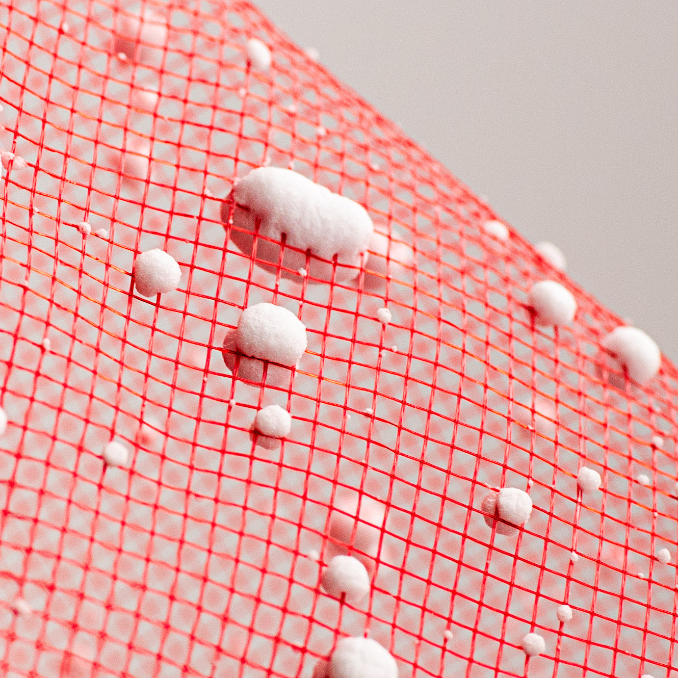 10" Snow Tulle Mesh: Red detail photo 3