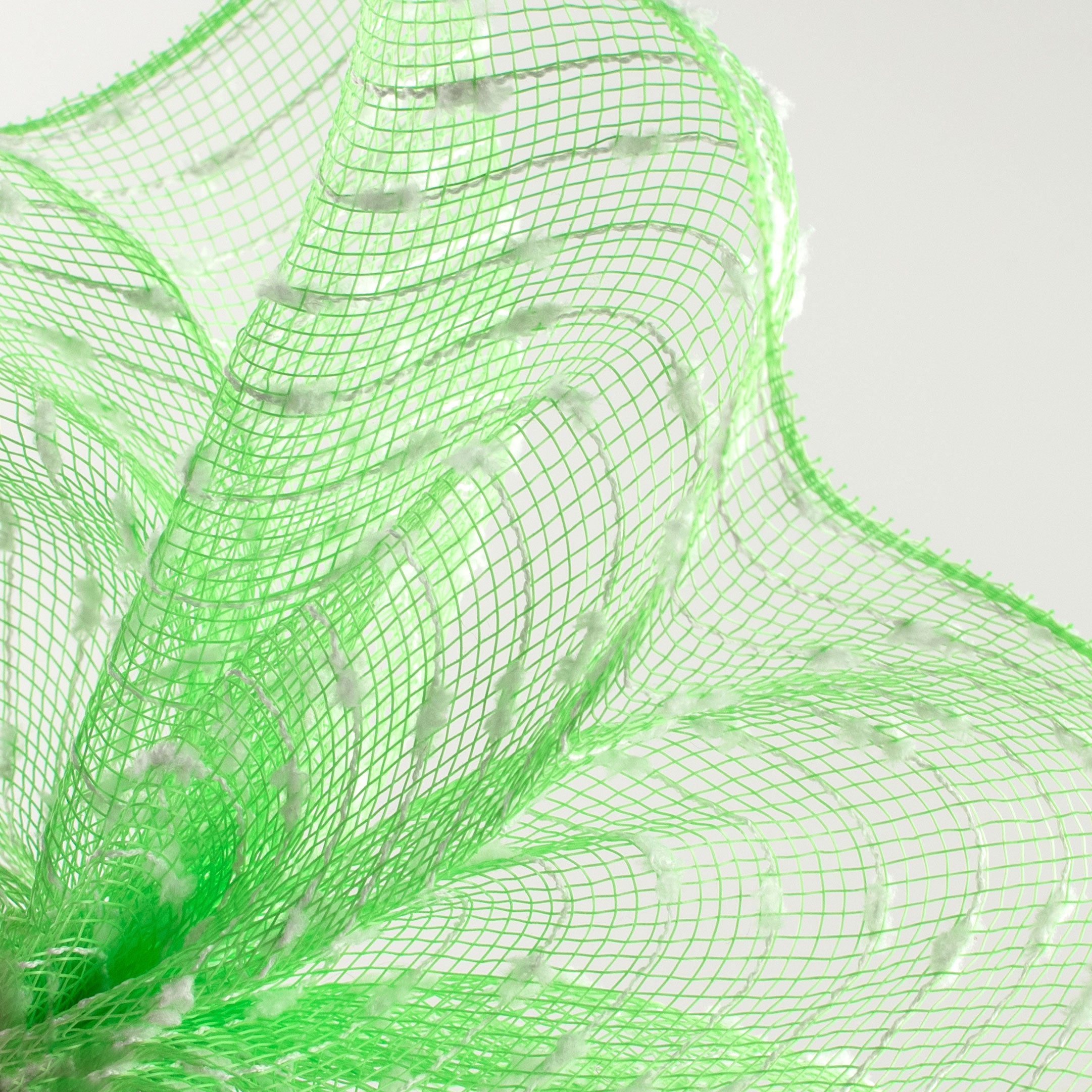 10" Snowball Deco Mesh: Lime Green & White (10 Yards) Lifestyle Photo