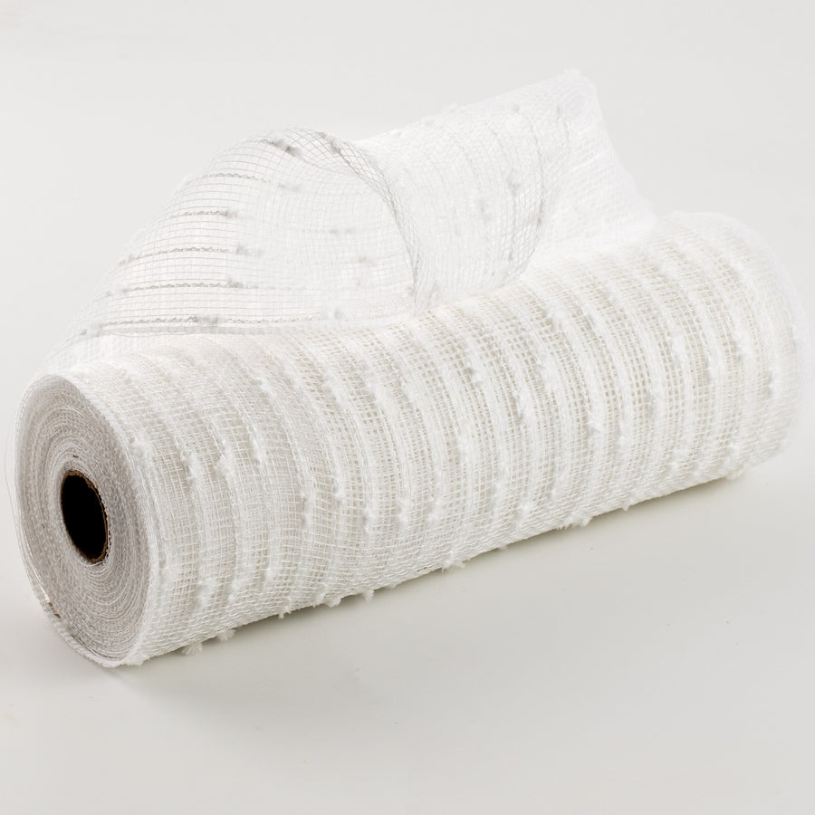 10" Snowball Deco Mesh: White (10 Yards) Item Number: RY820227