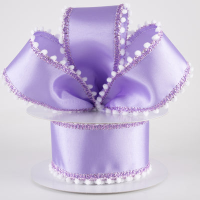 2.5" Snowball Edge Ribbed Satin Ribbon: Lavender (10 Yards) Lifestyle Photo