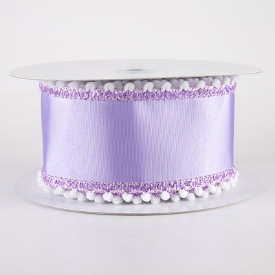 2.5" Snowball Edge Ribbed Satin Ribbon: Lavender (10 Yards)