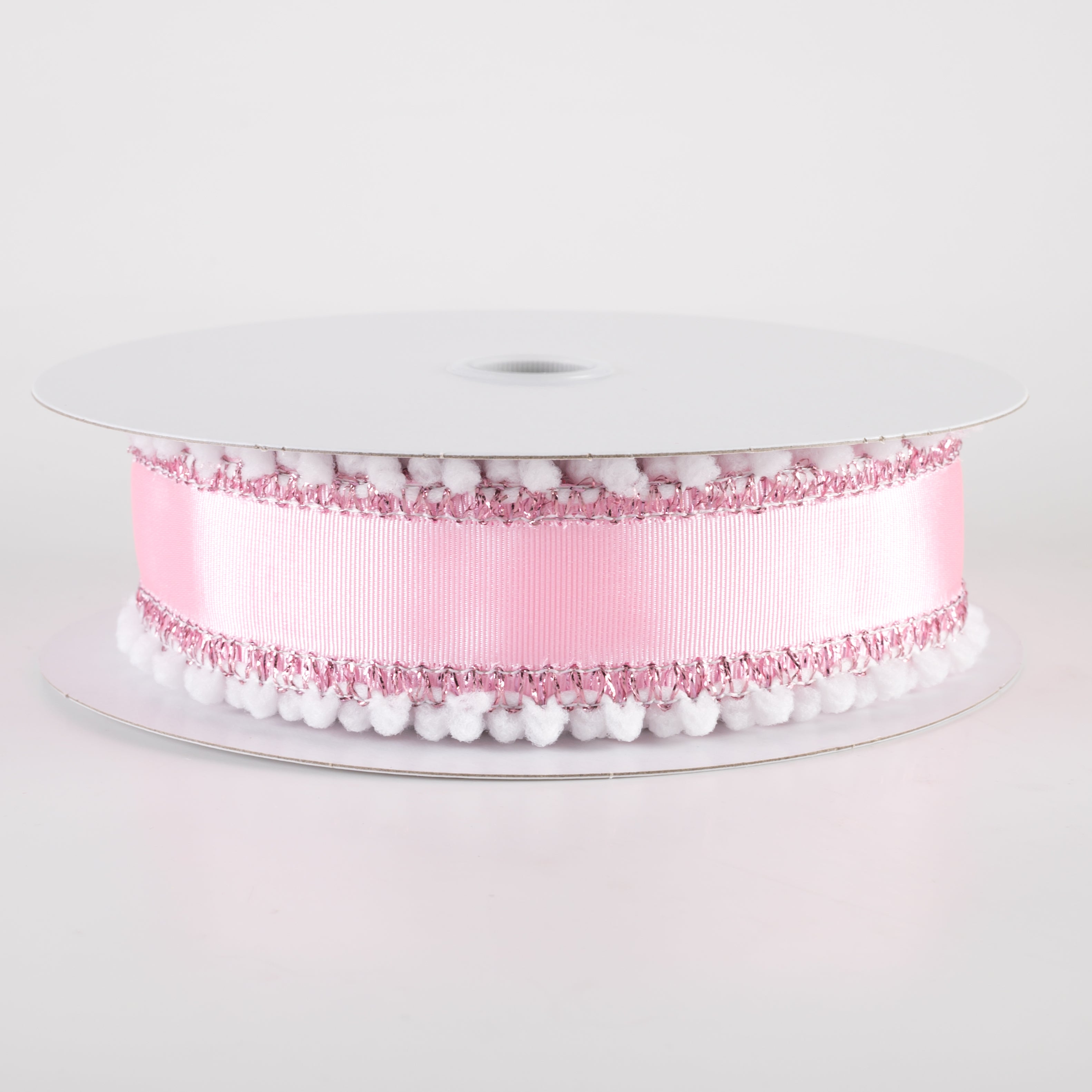 1.5" Snowball Edge Ribbed Satin Ribbon: Pink (10 Yards)