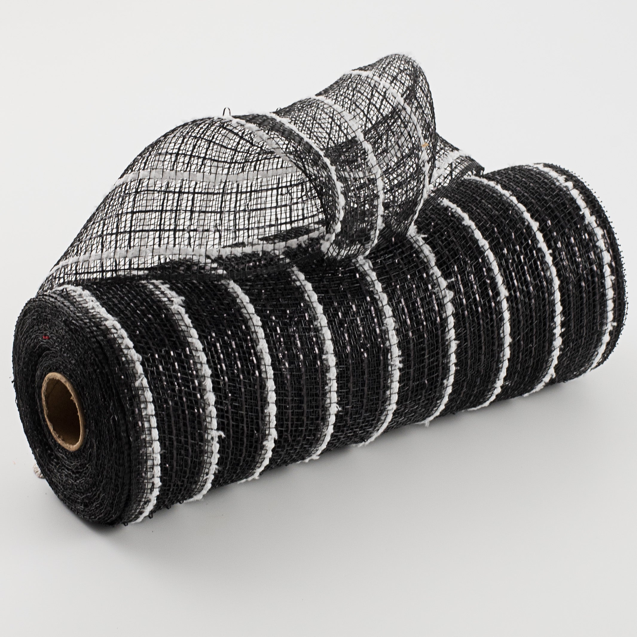 10" Snowdrift Deco Mesh: Black Foil & White Item Number: RY810062