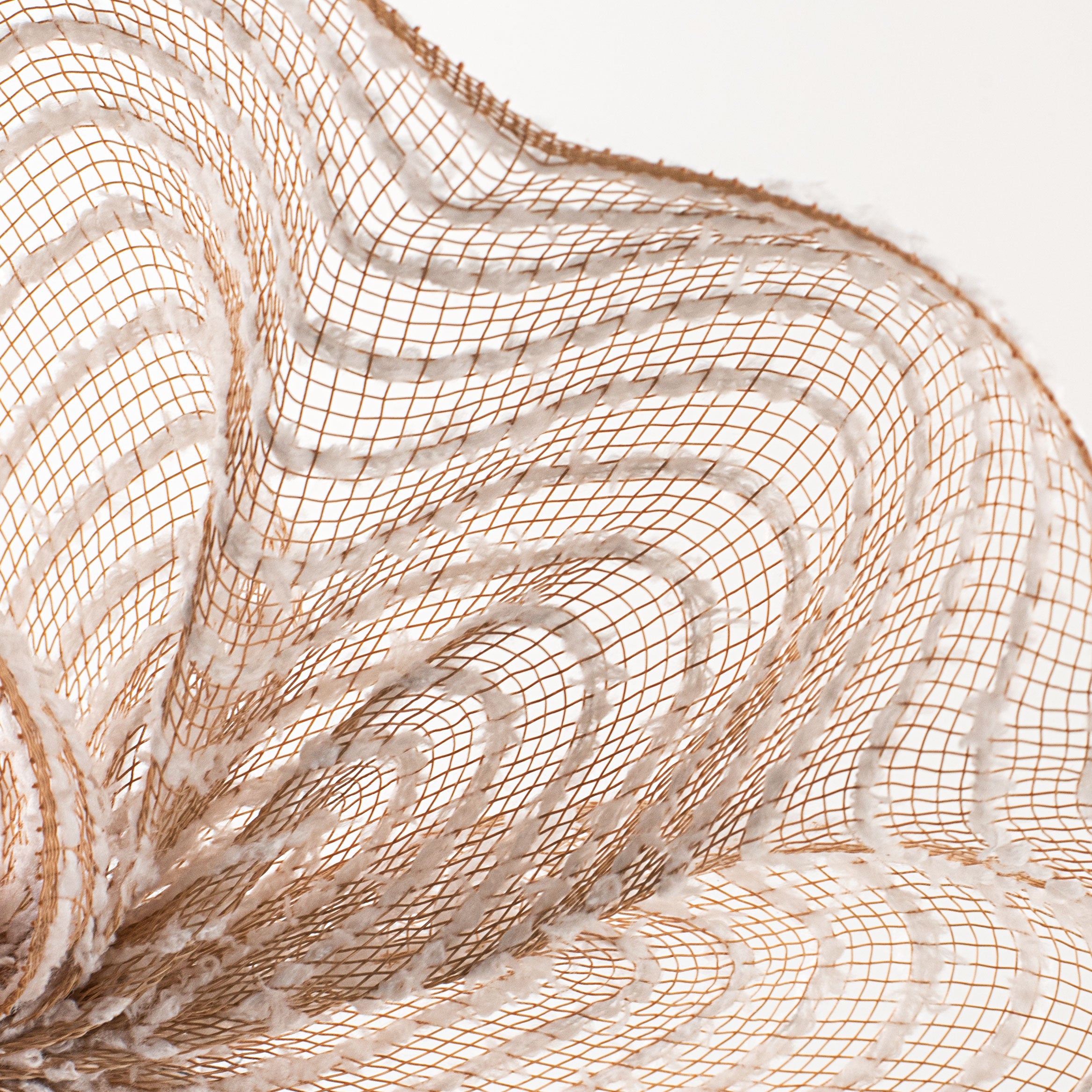 10" Snowdrift Deco Mesh: Natural & White Lifestyle Photo