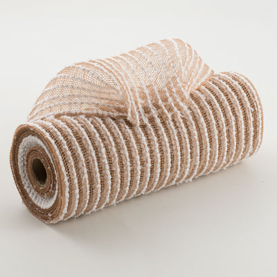 10" Snowdrift Deco Mesh: Natural & White Item Number: RY810248
