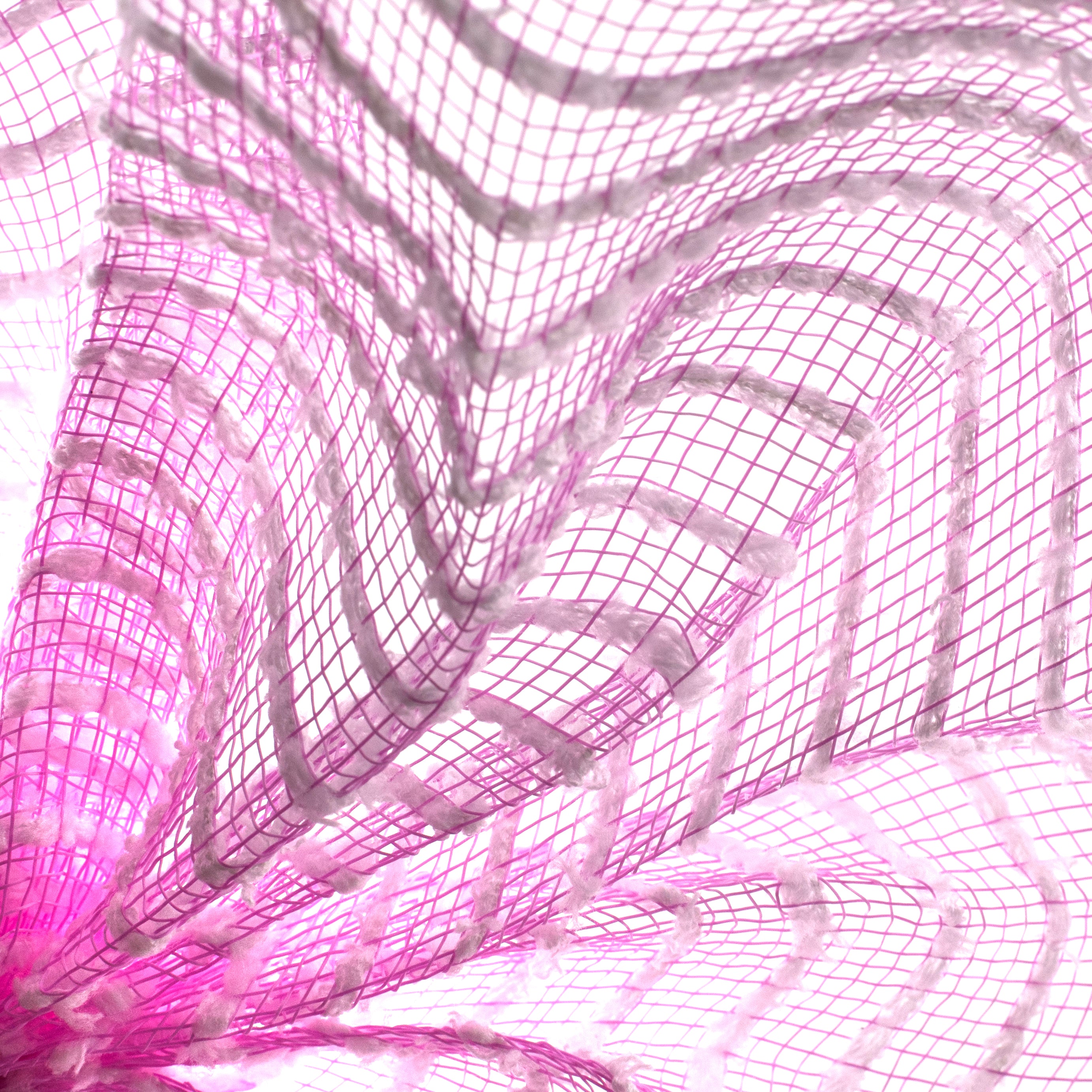 10" Snowdrift Deco Mesh: Pink & White Lifestyle Photo