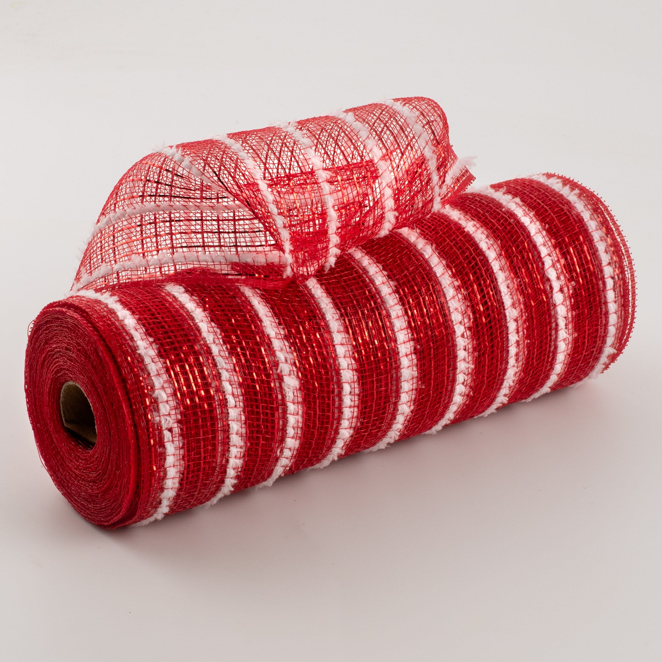 10" Snowdrift Deco Mesh: Red Foil & White Item Number: RY810049