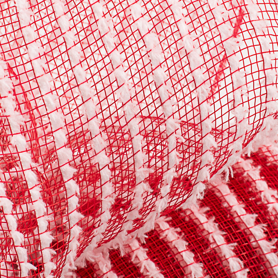 10" Snowdrift Deco Mesh: Red & White Lifestyle Photo