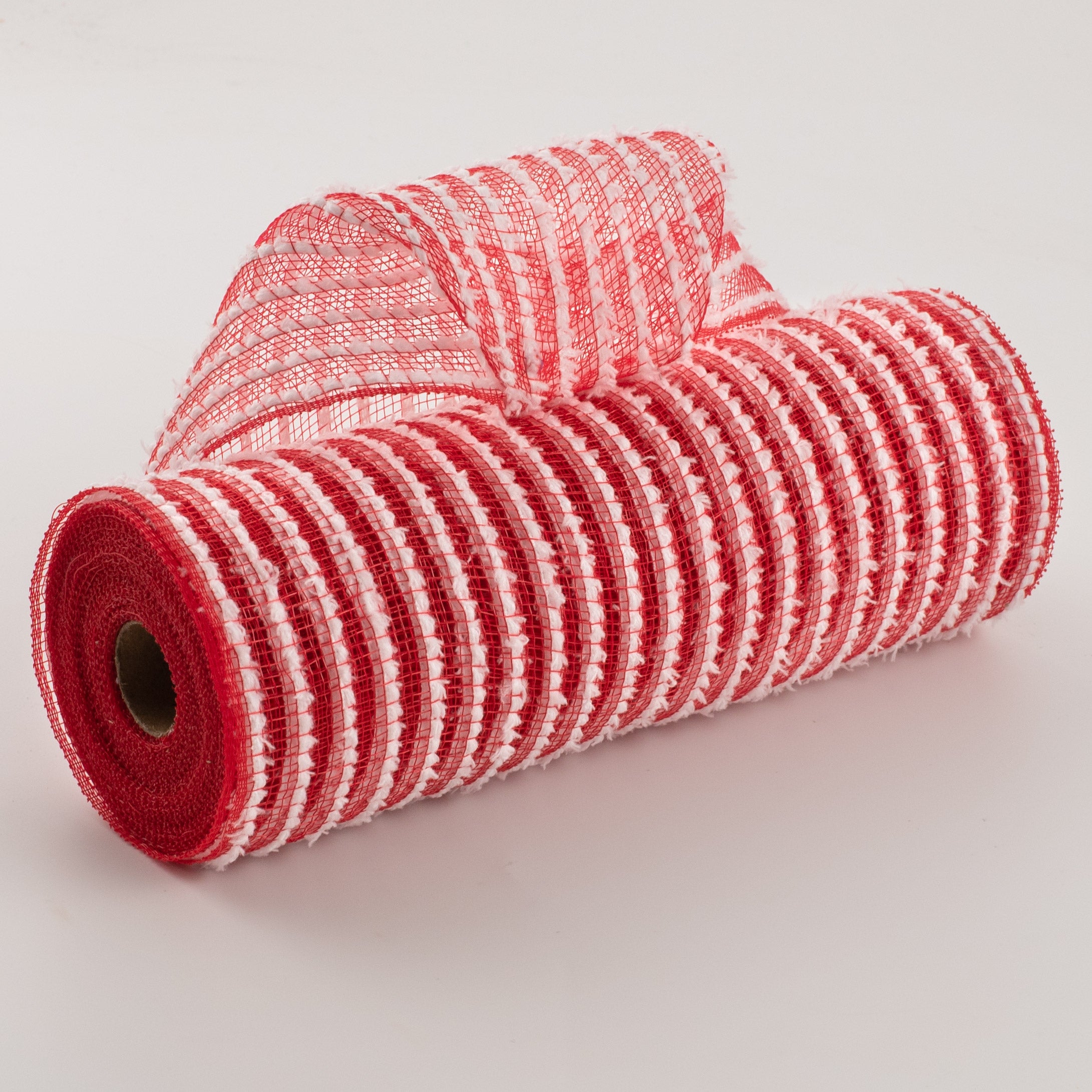 10" Snowdrift Deco Mesh: Red & White Item Number: RY810249