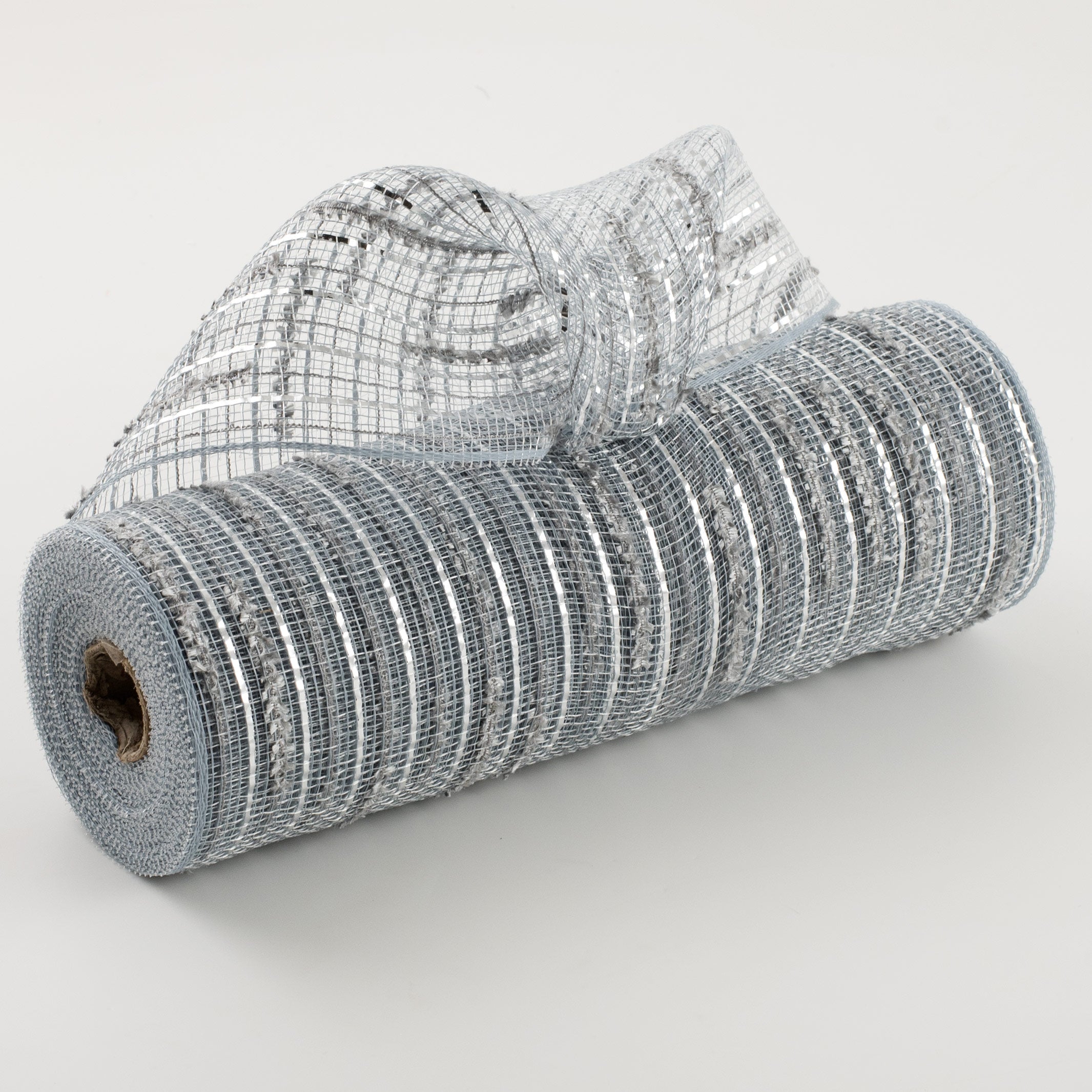 10" Double Snowdrift Deco Mesh: Silver Item Number: RY812226