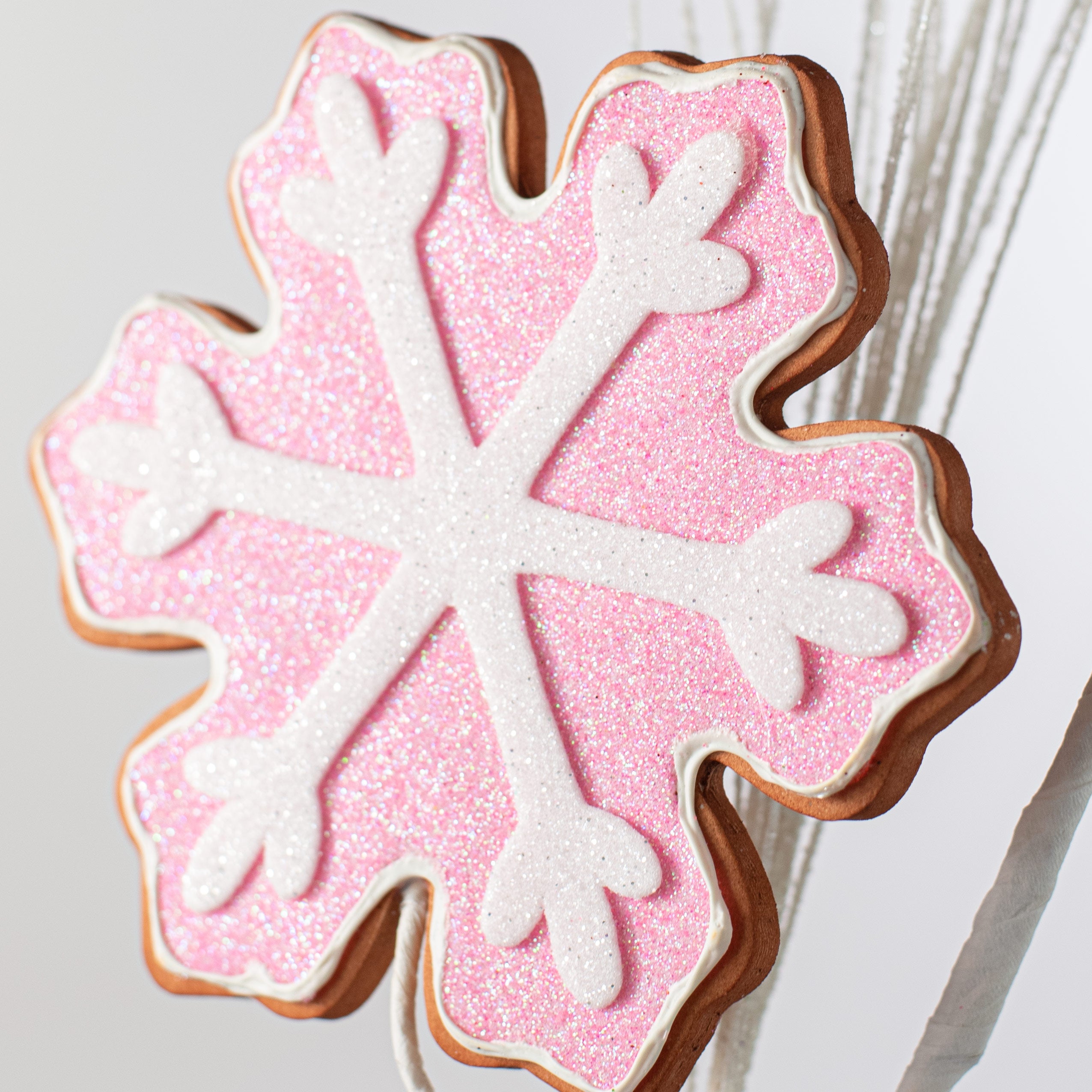 28" Snowflake Cookie Spray: Pink Lifestyle Photo