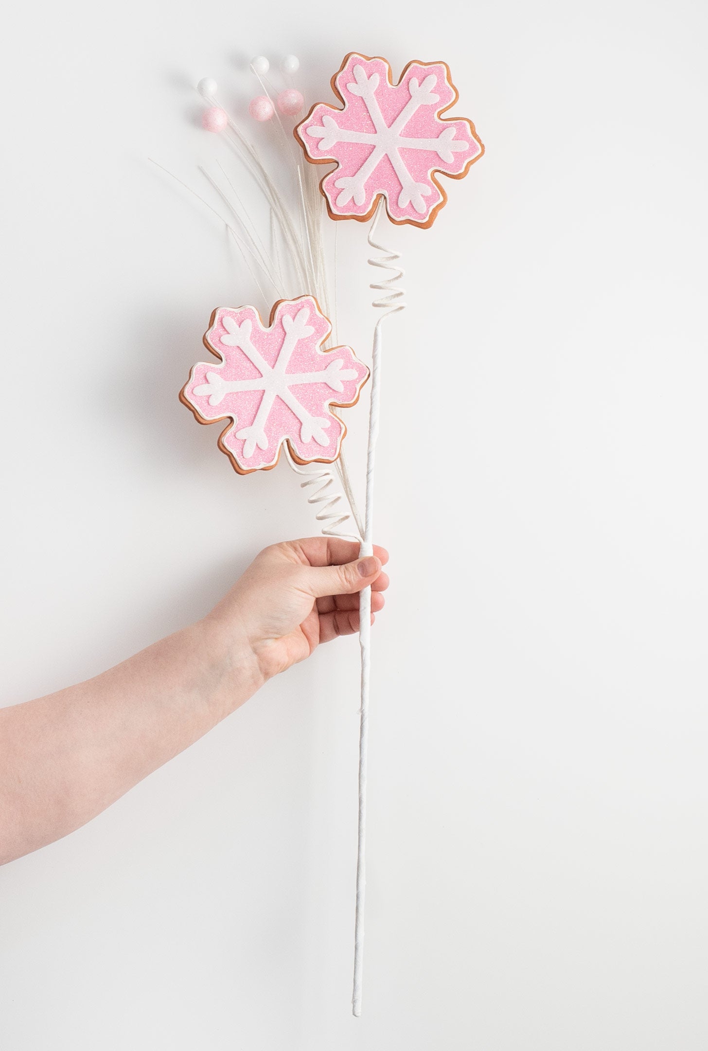 28" Snowflake Cookie Spray: Pink detail photo 3