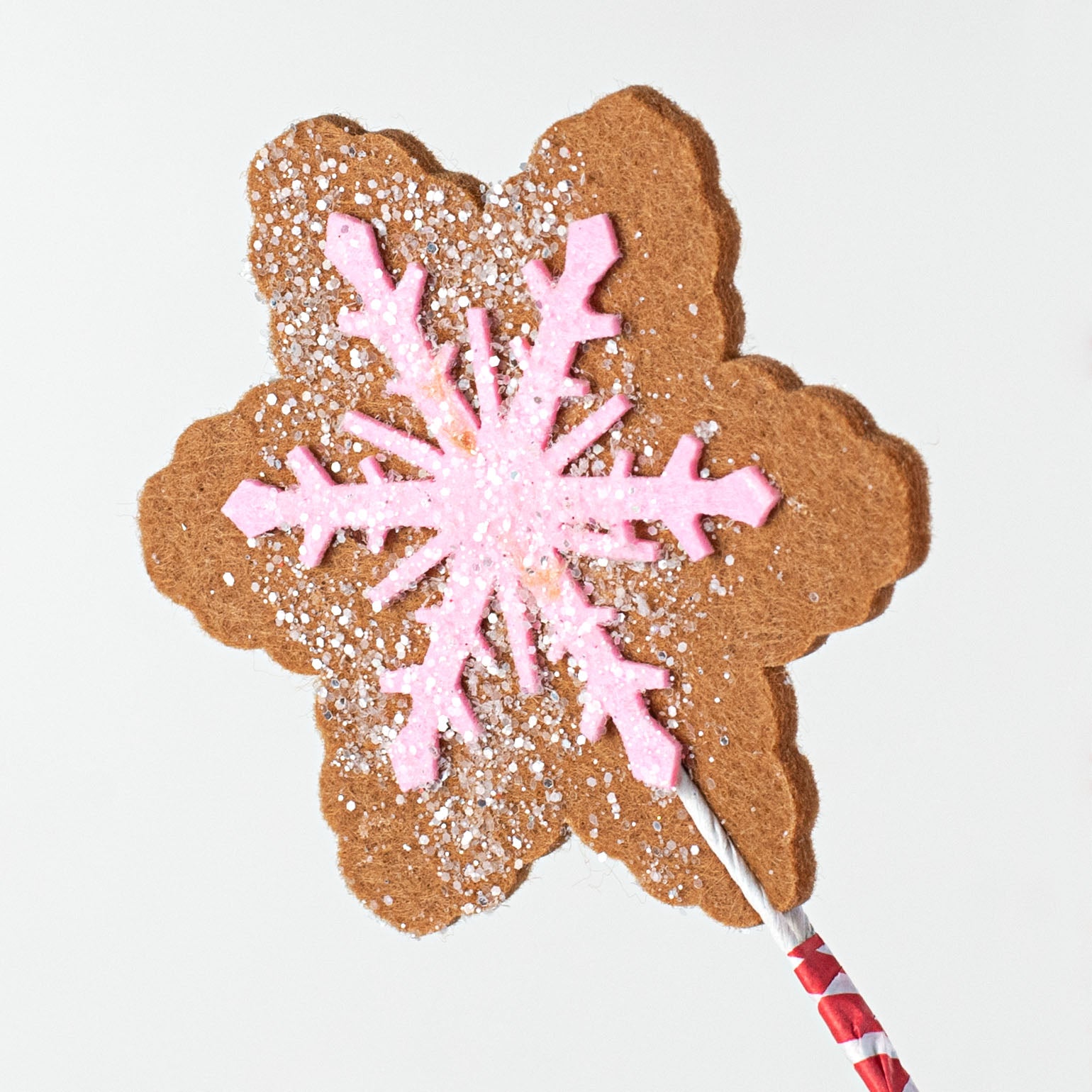 28" Snowflake Gingerbread Cookie Spray: Pink Lifestyle Photo