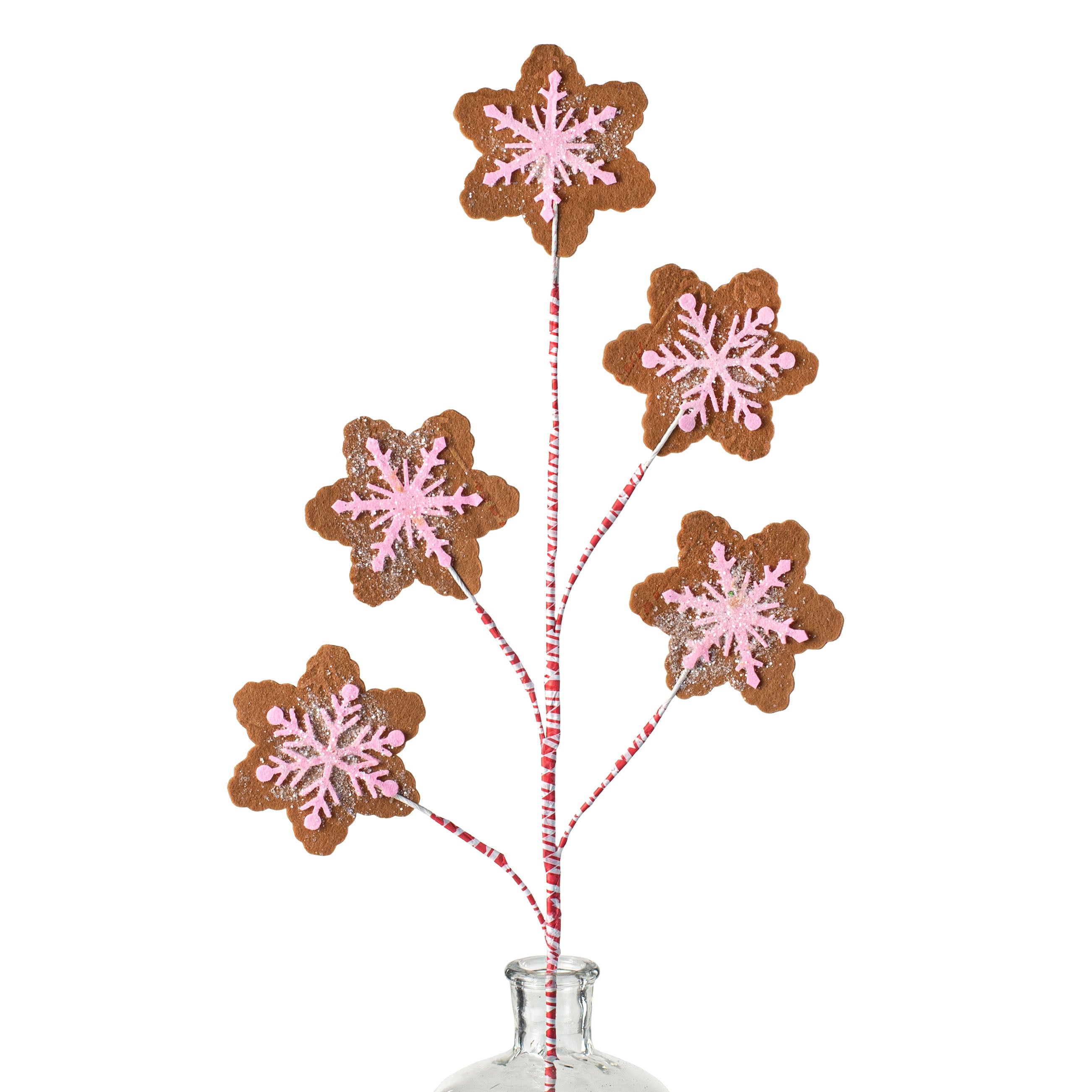 28" Snowflake Gingerbread Cookie Spray: Pink Item Number: 85470PK