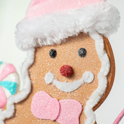 26" Snowman Cookie Spray: Pink & Blue Lifestyle Photo