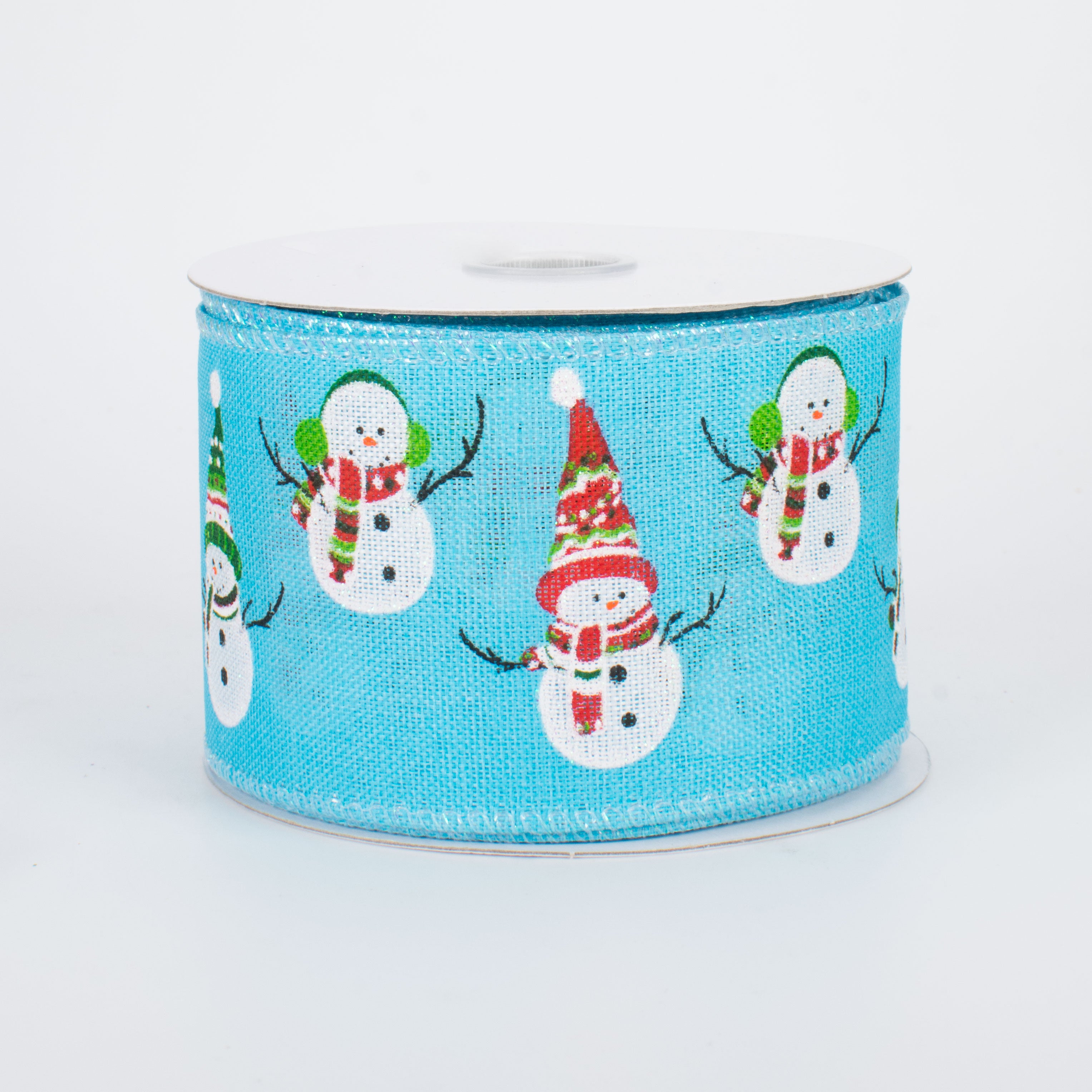 2.5" Snowman Friends Ribbon: Glacier Blue (10 Yards)