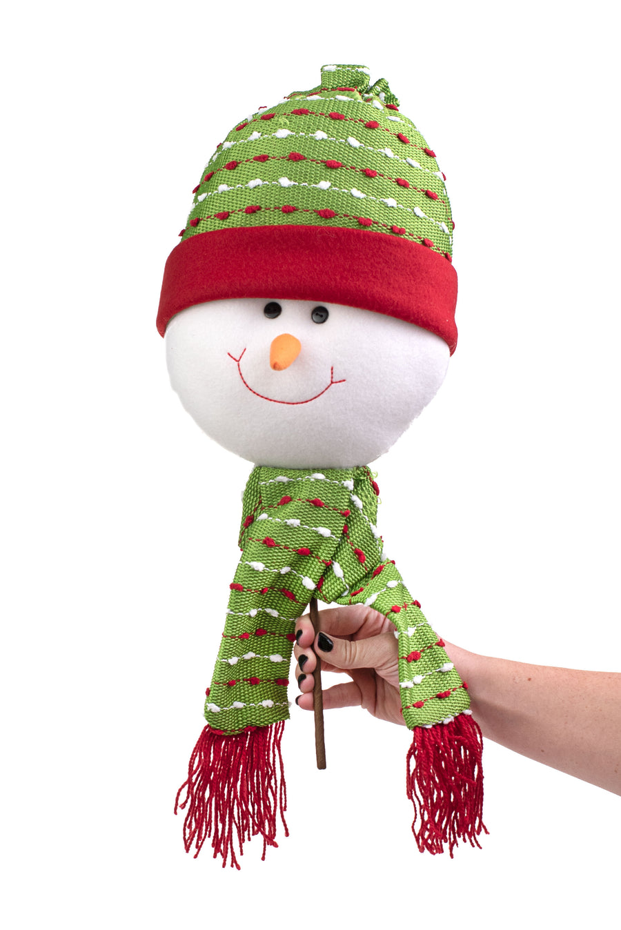 21" Snowman Head Pick: Large Lime Green detail photo 3
