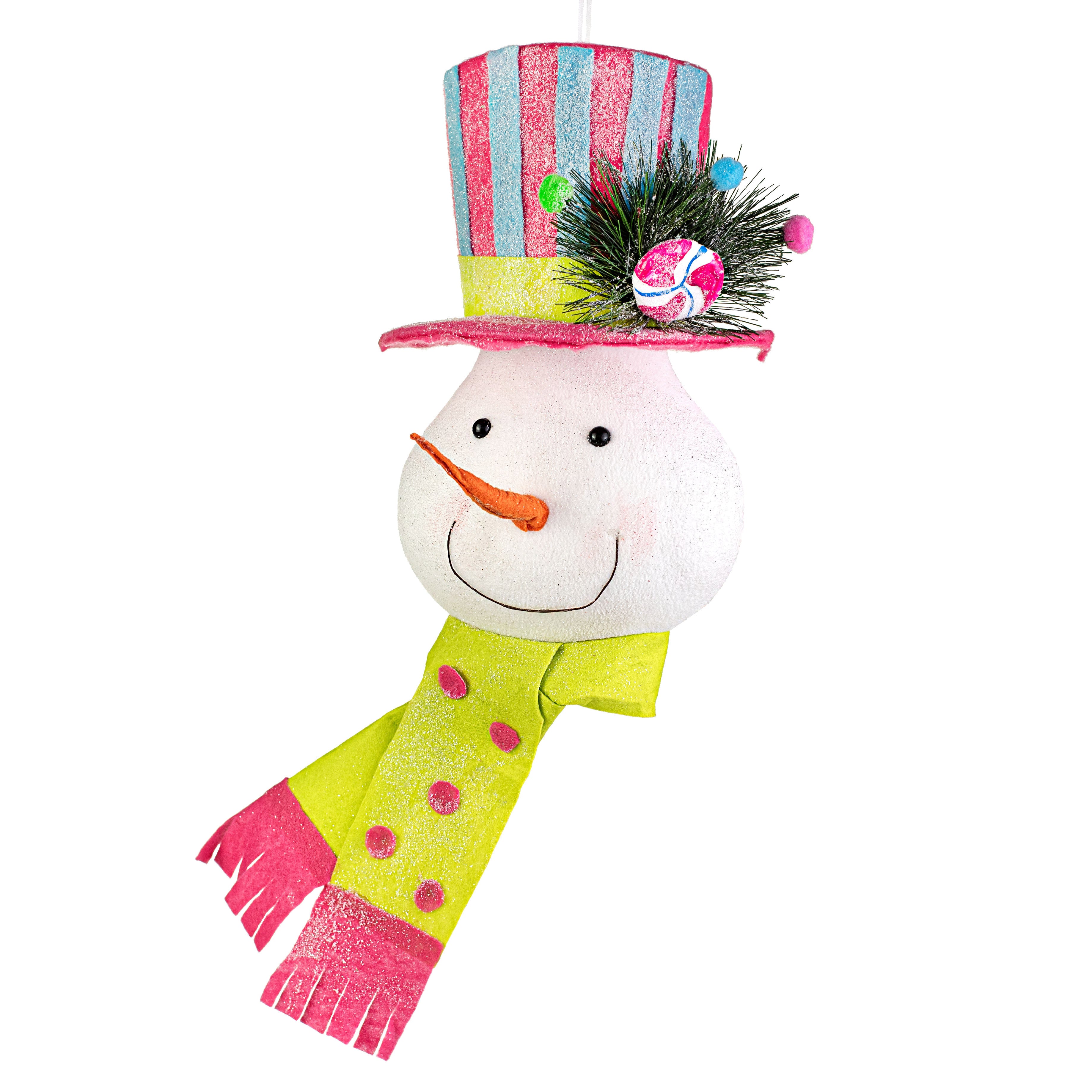 20" Snowman Head Decoration: Pink & Blue Item Number: 85392PKBL