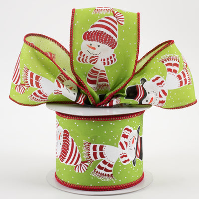 2.5" Snowman Head Ribbon: Lime (10 Yards) Lifestyle Photo