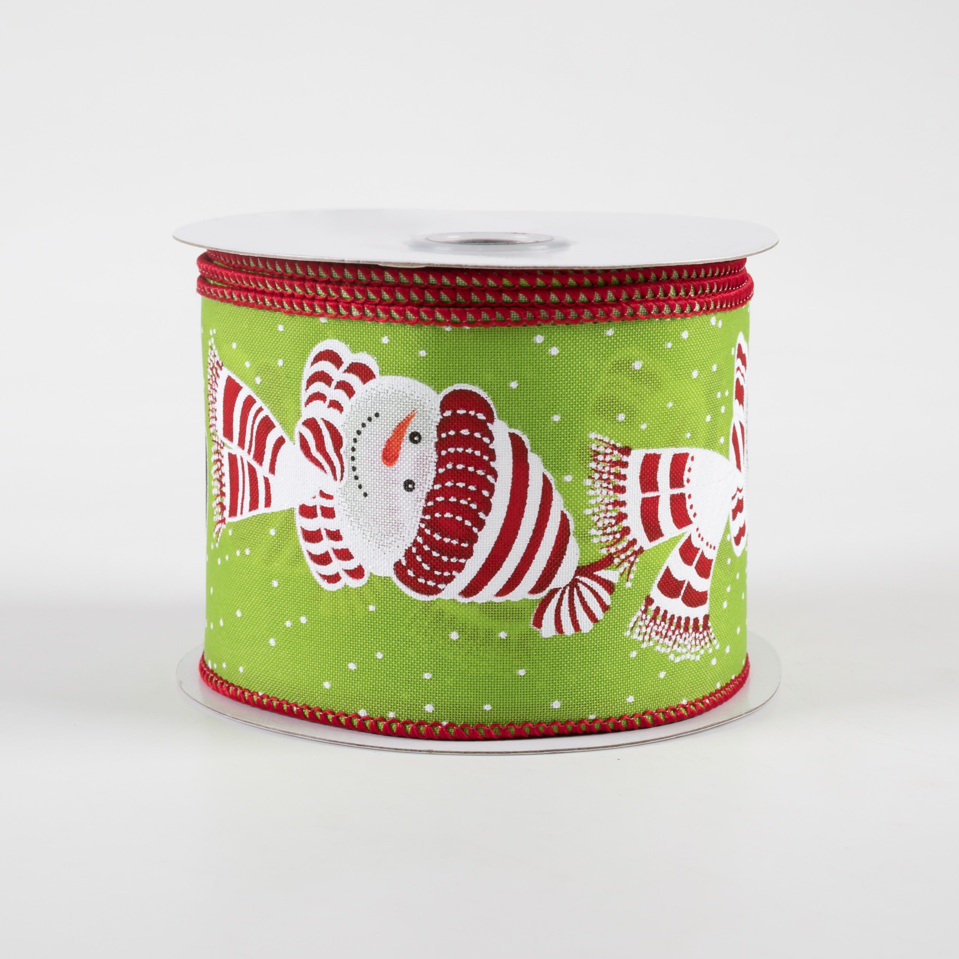 2.5" Snowman Head Ribbon: Lime (10 Yards)