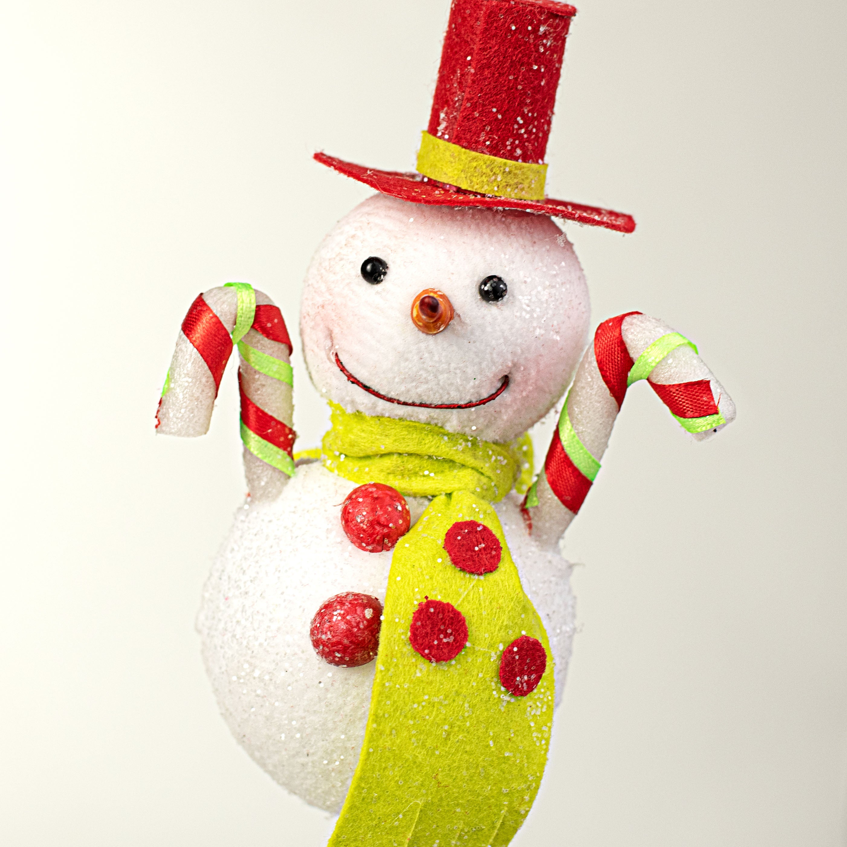 6" Snowman Ornament: Red & Green detail photo 3
