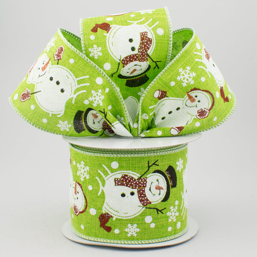 2.5" Snowman Ribbon: Fresh Green (10 Yards) Lifestyle Photo