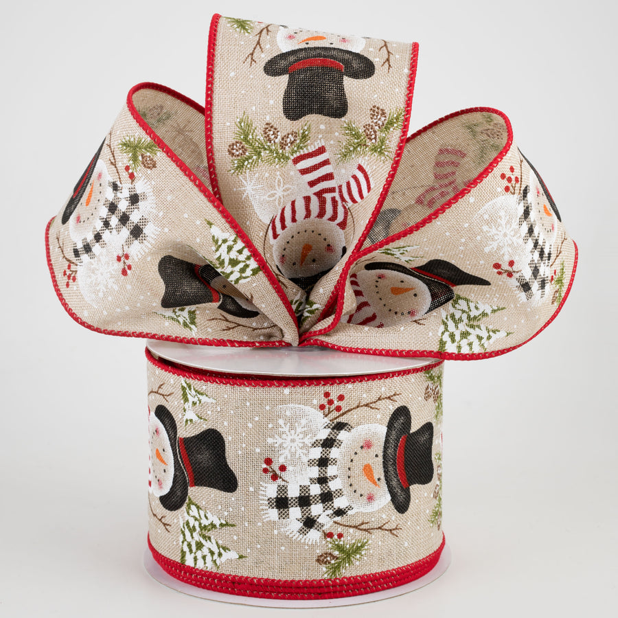 2.5" Snowman With Scarf & Pine Ribbon: Light Natural (10 Yards) Lifestyle Photo