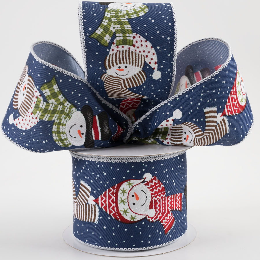 2.5" Snowmen in Scarves Ribbon: Navy (10 Yards) Lifestyle Photo
