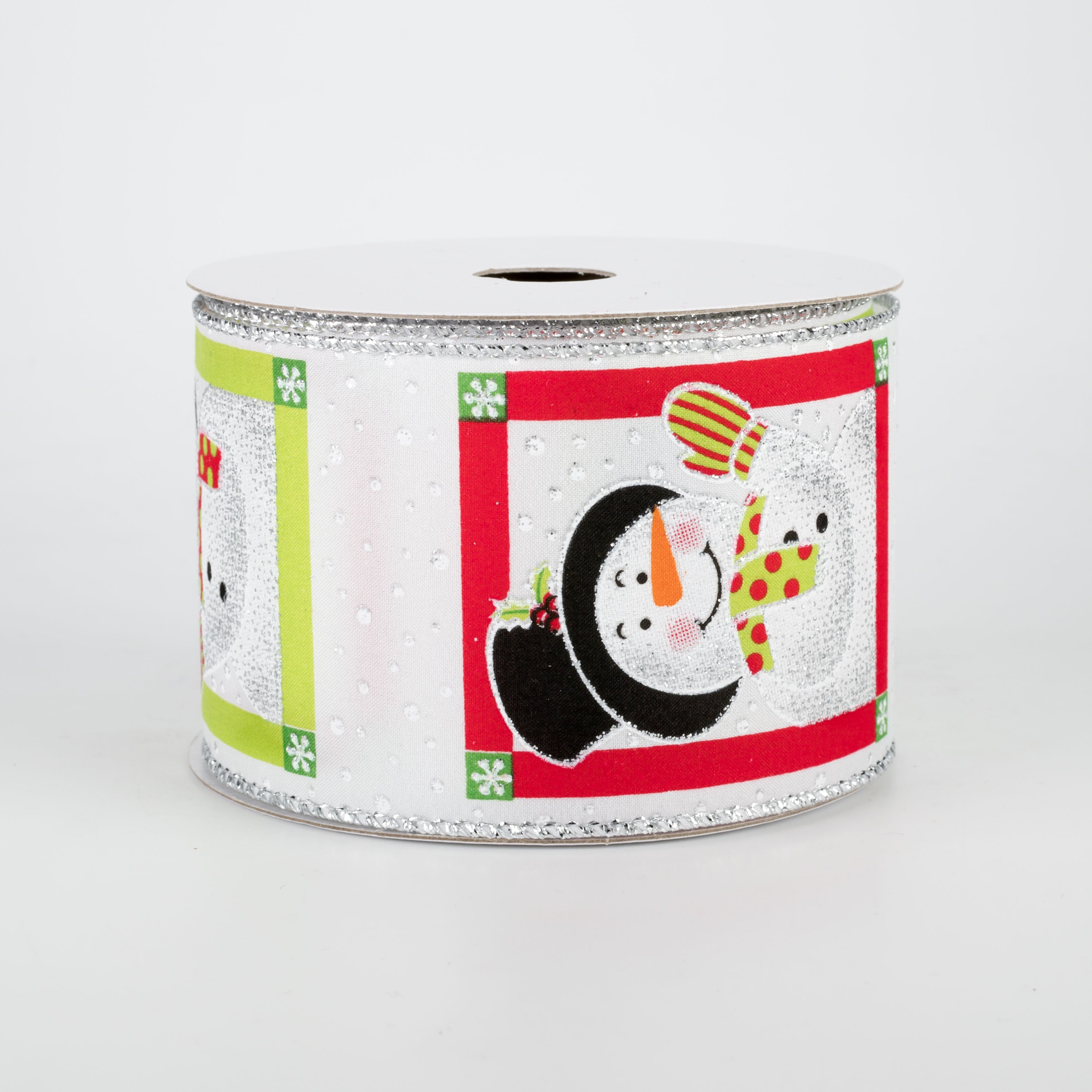 2.5" Snowmen In Square Frames Ribbon (10 Yards)