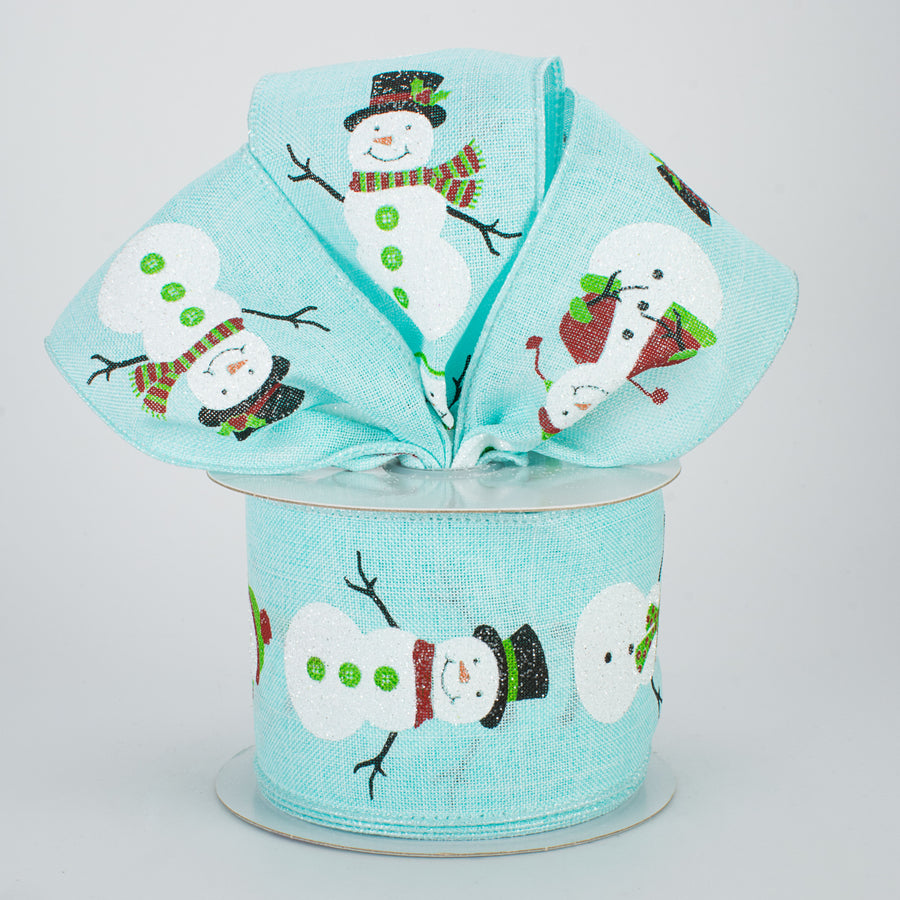 2.5" Snowmen Ribbon: Ice Blue (10 Yards) Lifestyle Photo