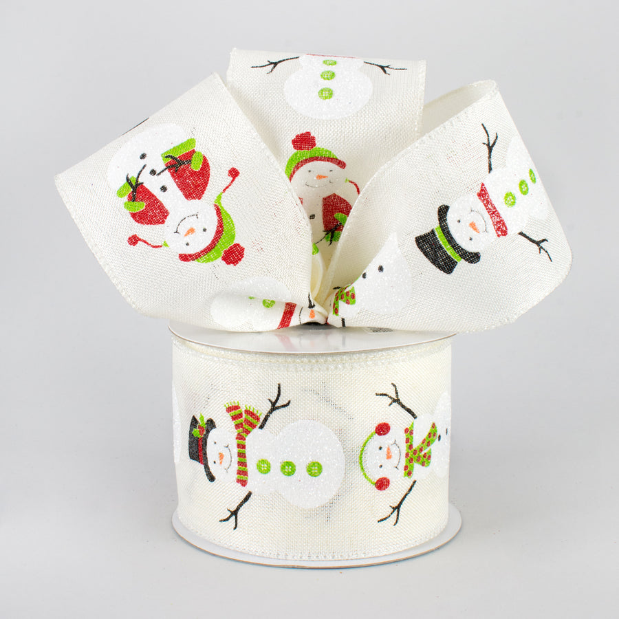 2.5" Snowmen Ribbon: Ivory (10 Yards) Lifestyle Photo