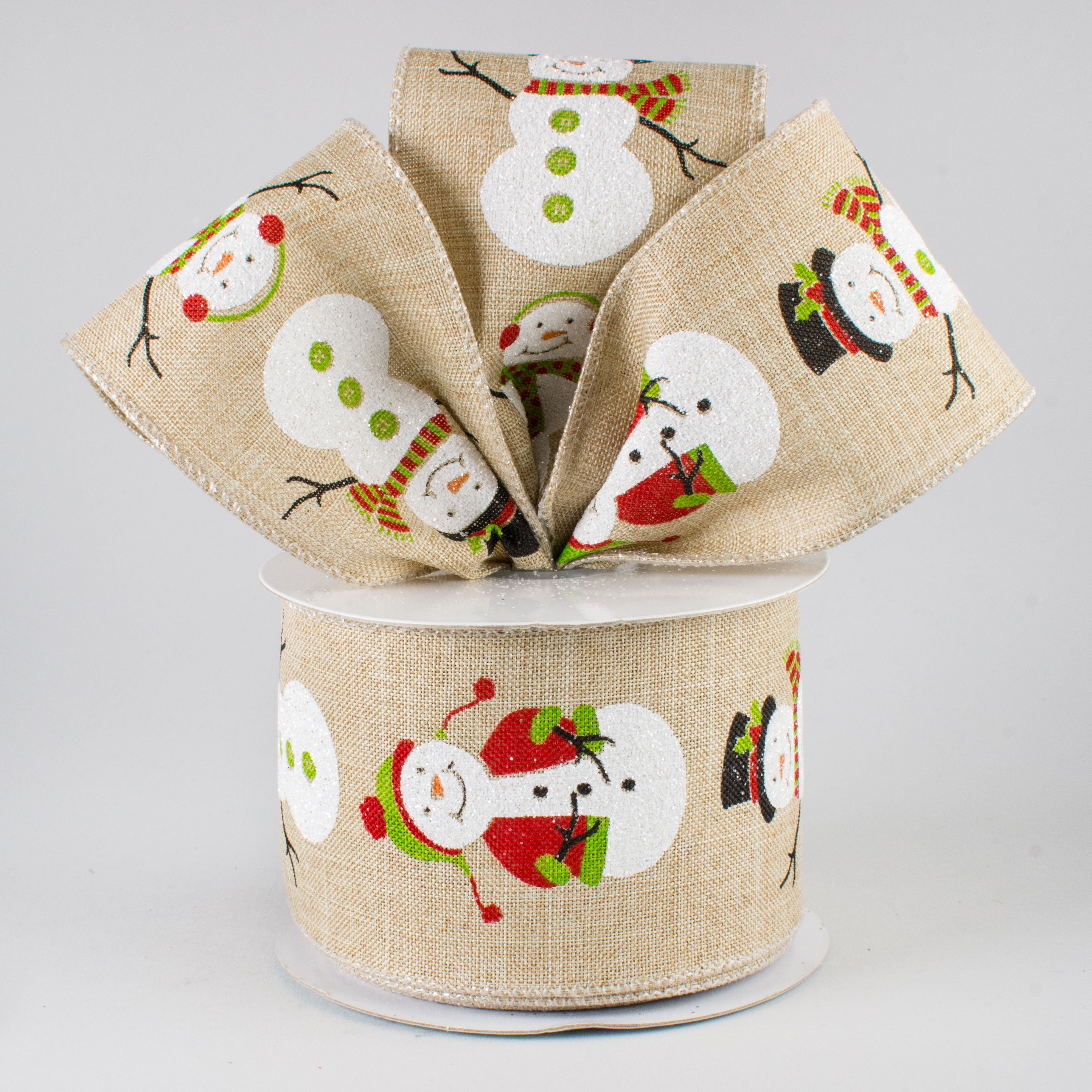 2.5" Snowmen Ribbon: Natural (10 Yards) Lifestyle Photo