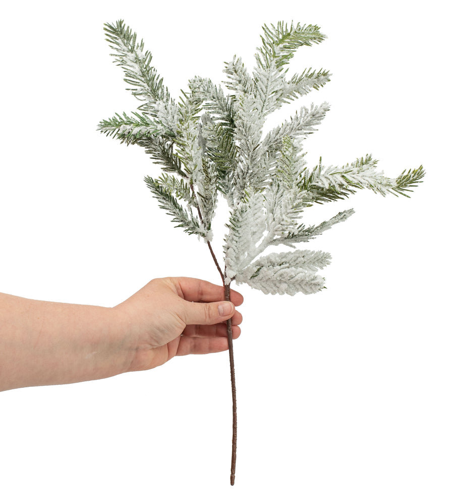 19" Snowy Bald Cypress Pine Spray detail photo 3