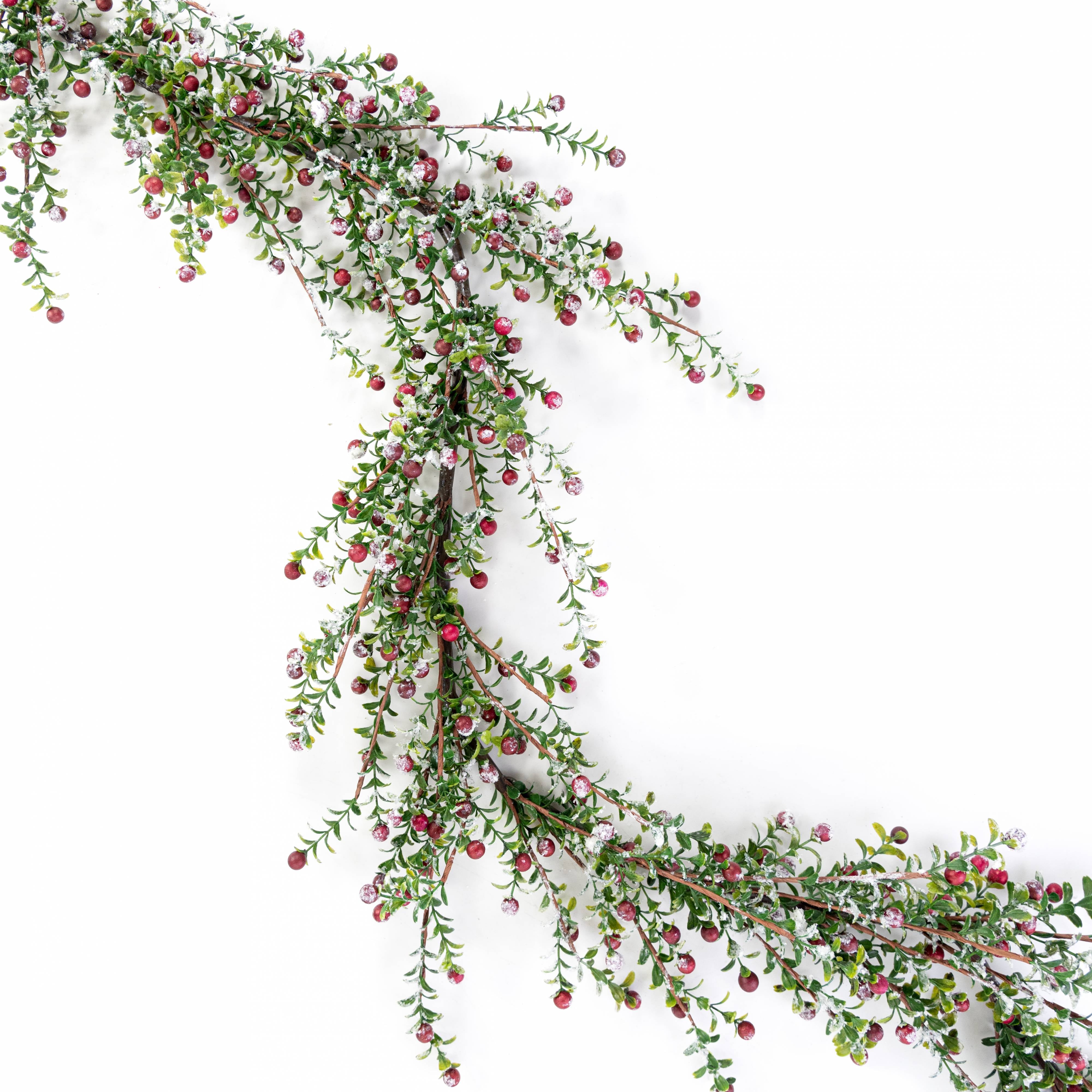 6' Snowy Berry Mini Leaf Garland Item Number: 2844031GR