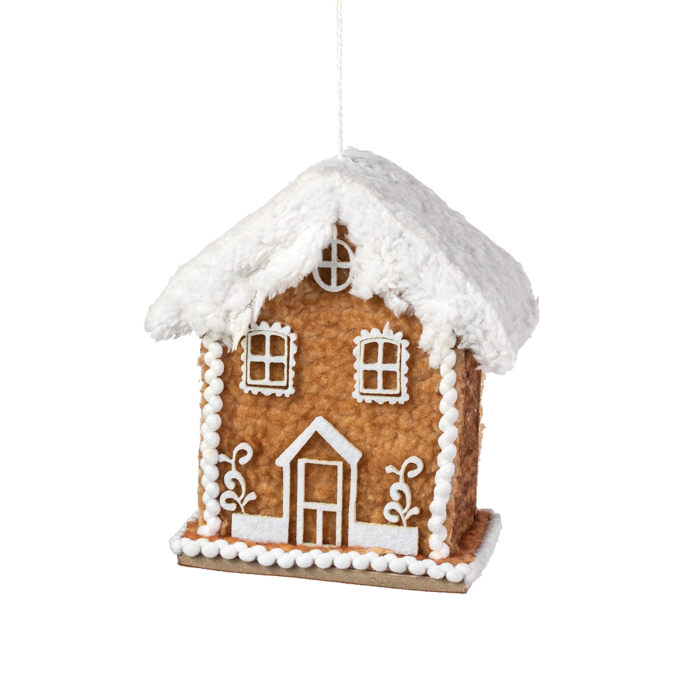 6" Snowy Gingerbread House Ornament Item Number: 86827BN