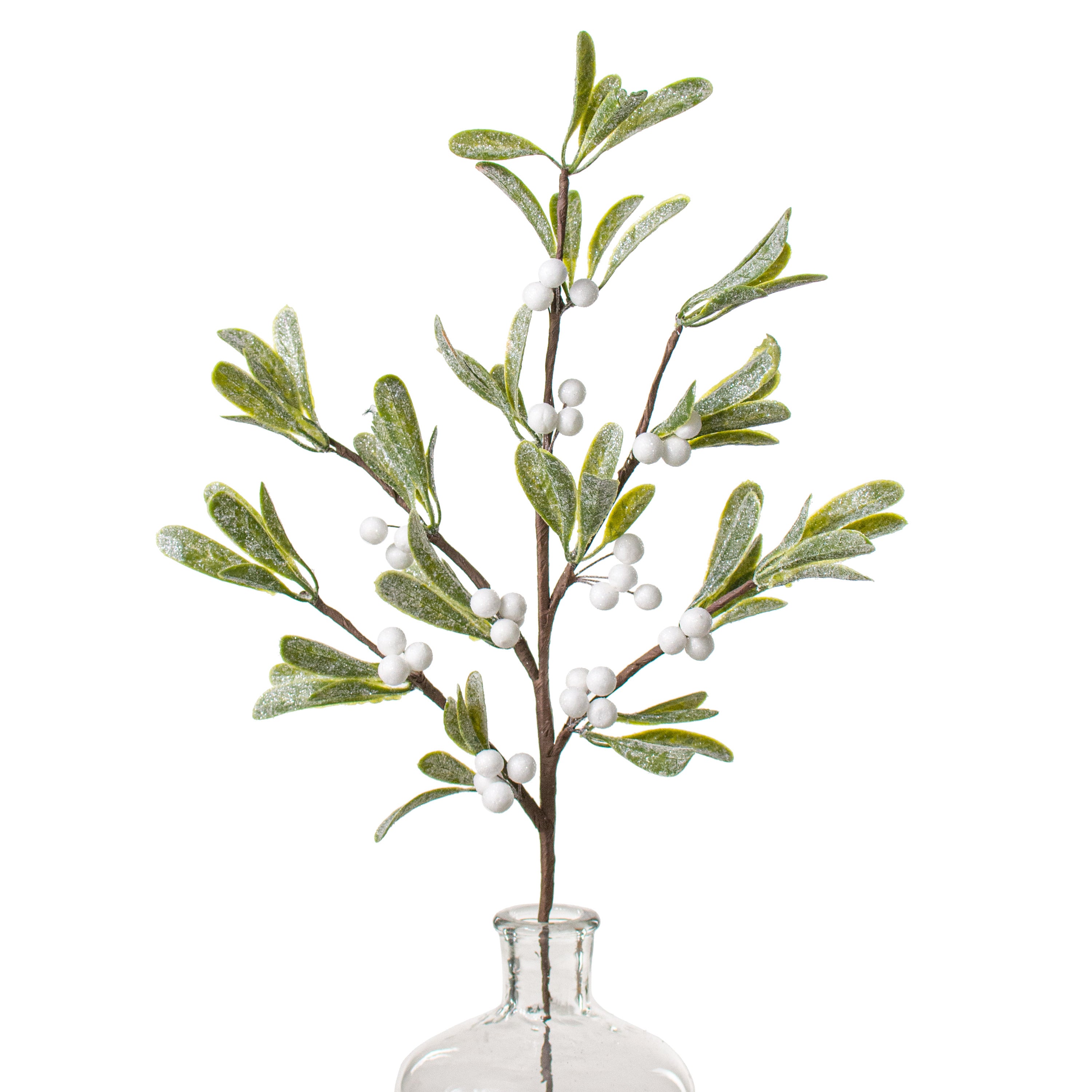 24" Snowy Glittered Mistletoe Spray Item Number: ISB71373