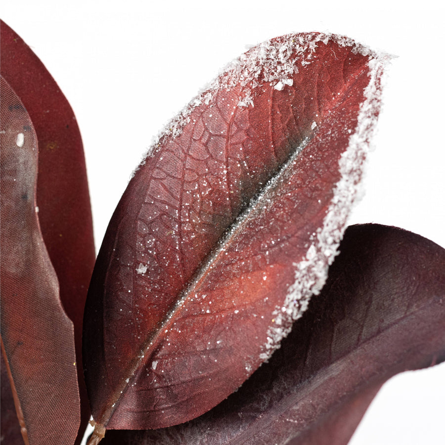 18" Snowy Magnolia Leaves Pick: Burgundy Lifestyle Photo